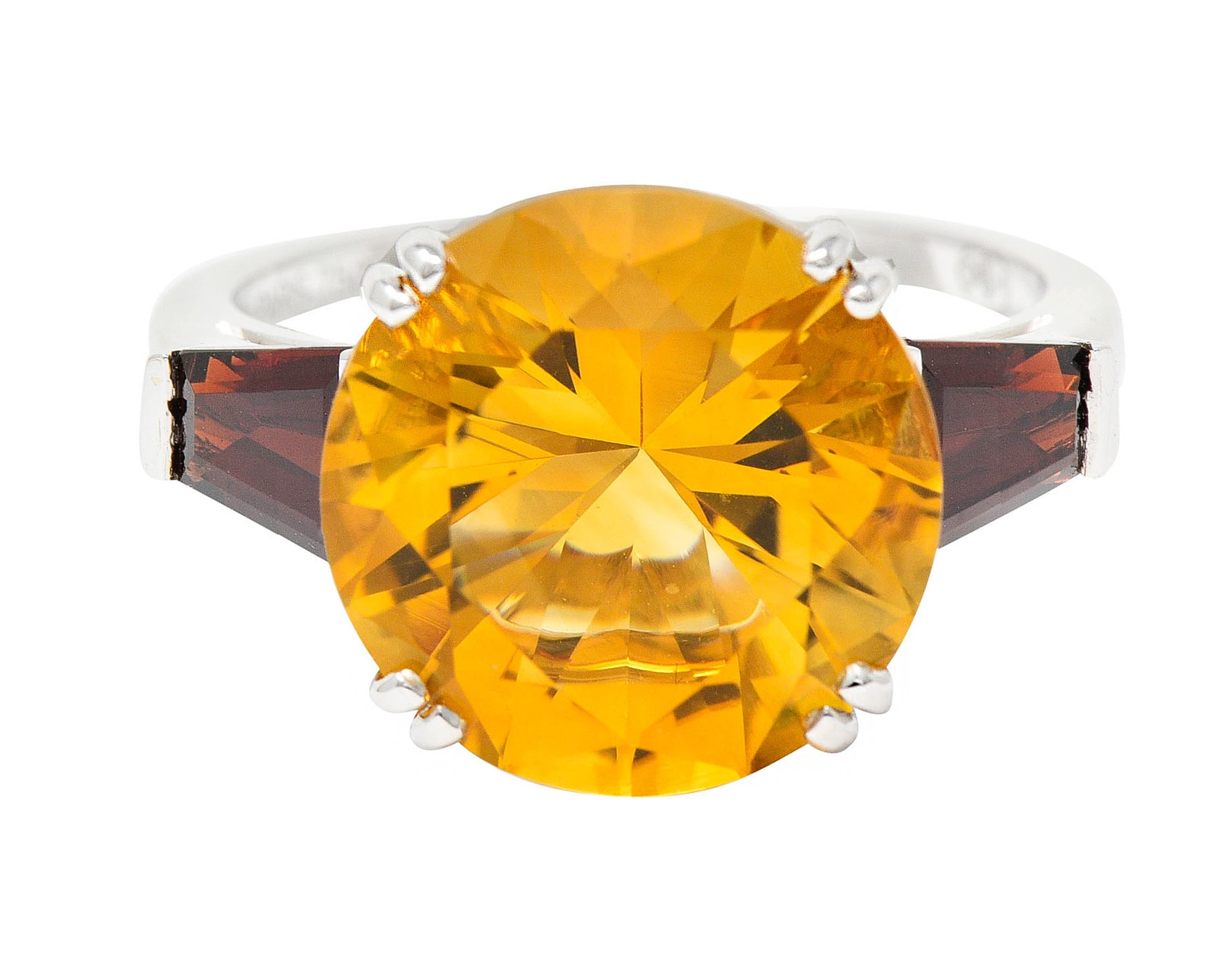 Mauboussin Paris Citrine Garnet 18 Karat White Gold Cocktail RingRing - Wilson's Estate Jewelry