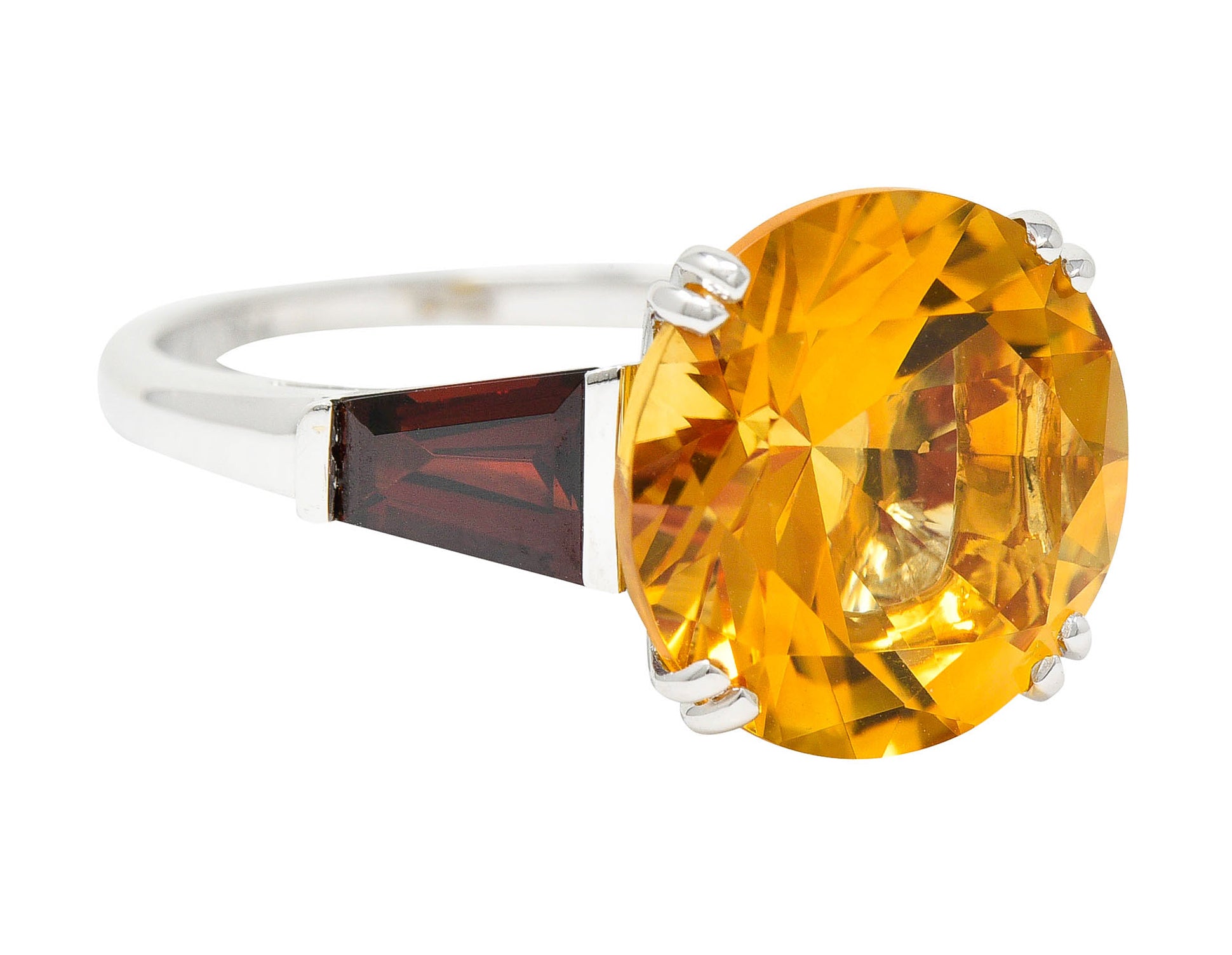 Mauboussin Paris Citrine Garnet 18 Karat White Gold Cocktail RingRing - Wilson's Estate Jewelry