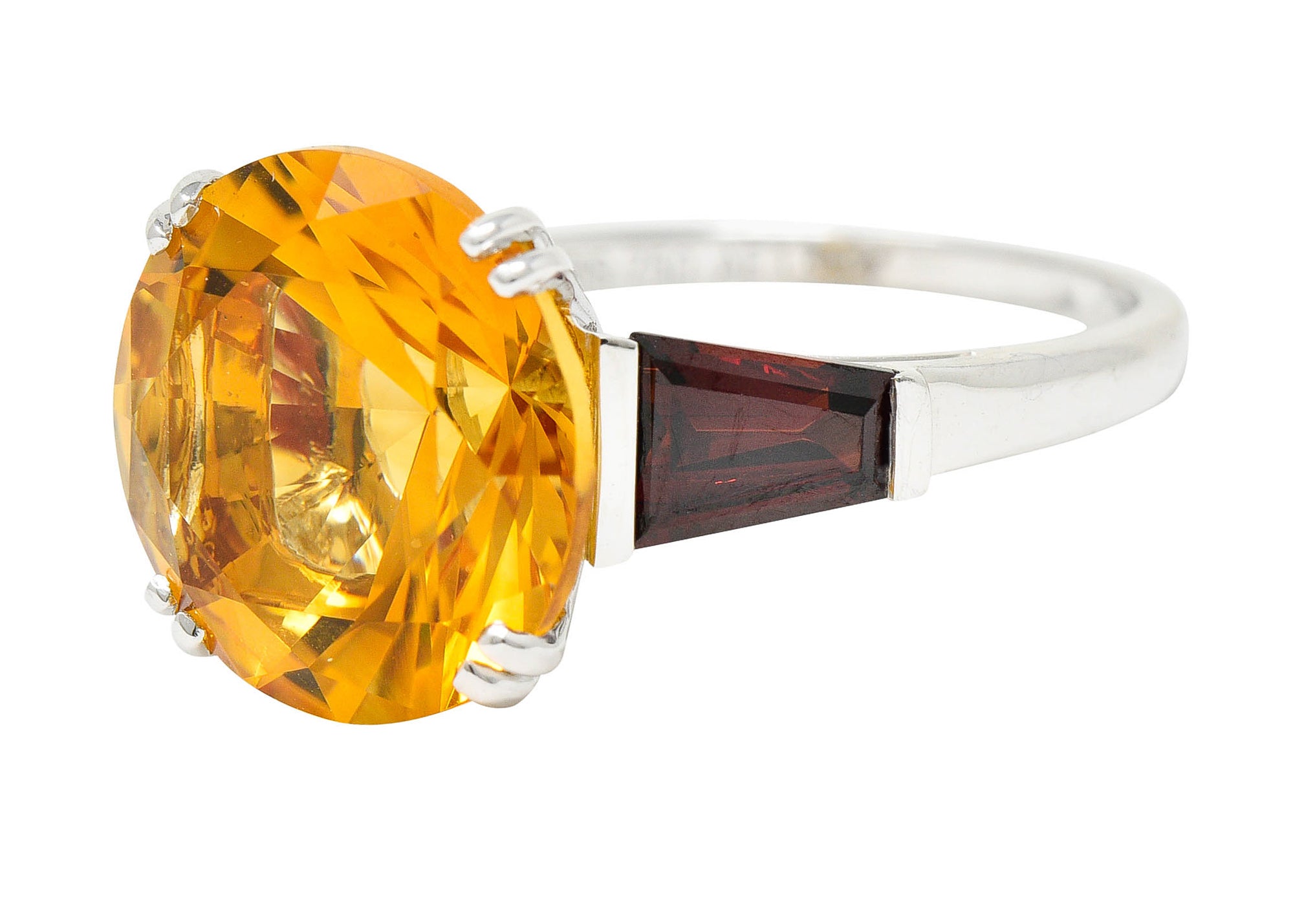 Mauboussin Paris Citrine Garnet 18 Karat White Gold Cocktail RingRing - Wilson's Estate Jewelry