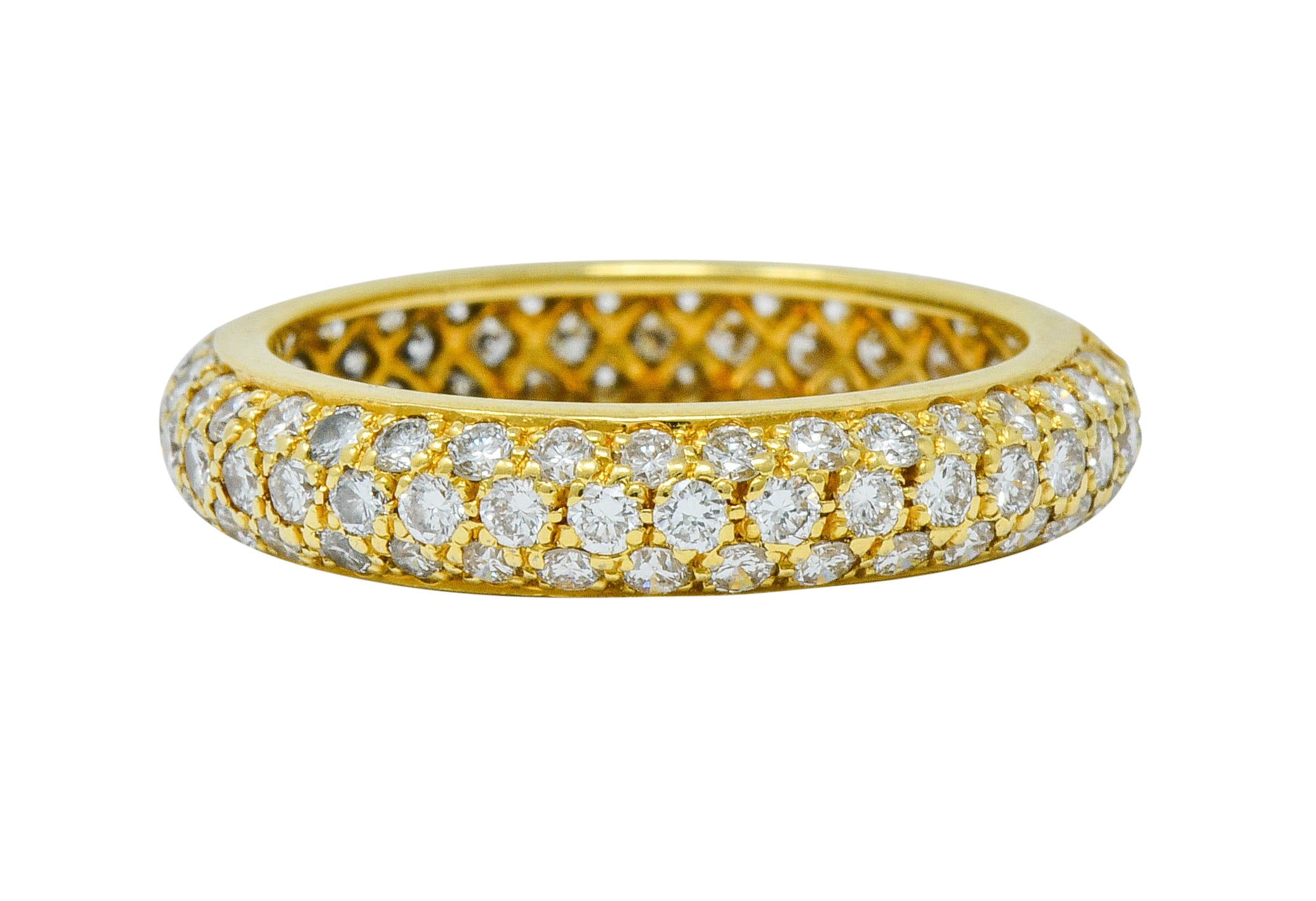 Cartier 1.30 CTW Pave Diamond 18 Karat Gold Vintage Etincelle Eternity Band RingRing - Wilson's Estate Jewelry