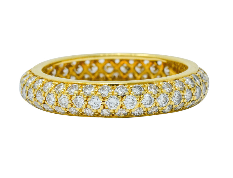 Cartier 1.30 CTW Pave Diamond 18 Karat Gold Vintage Etincelle Eternity ...