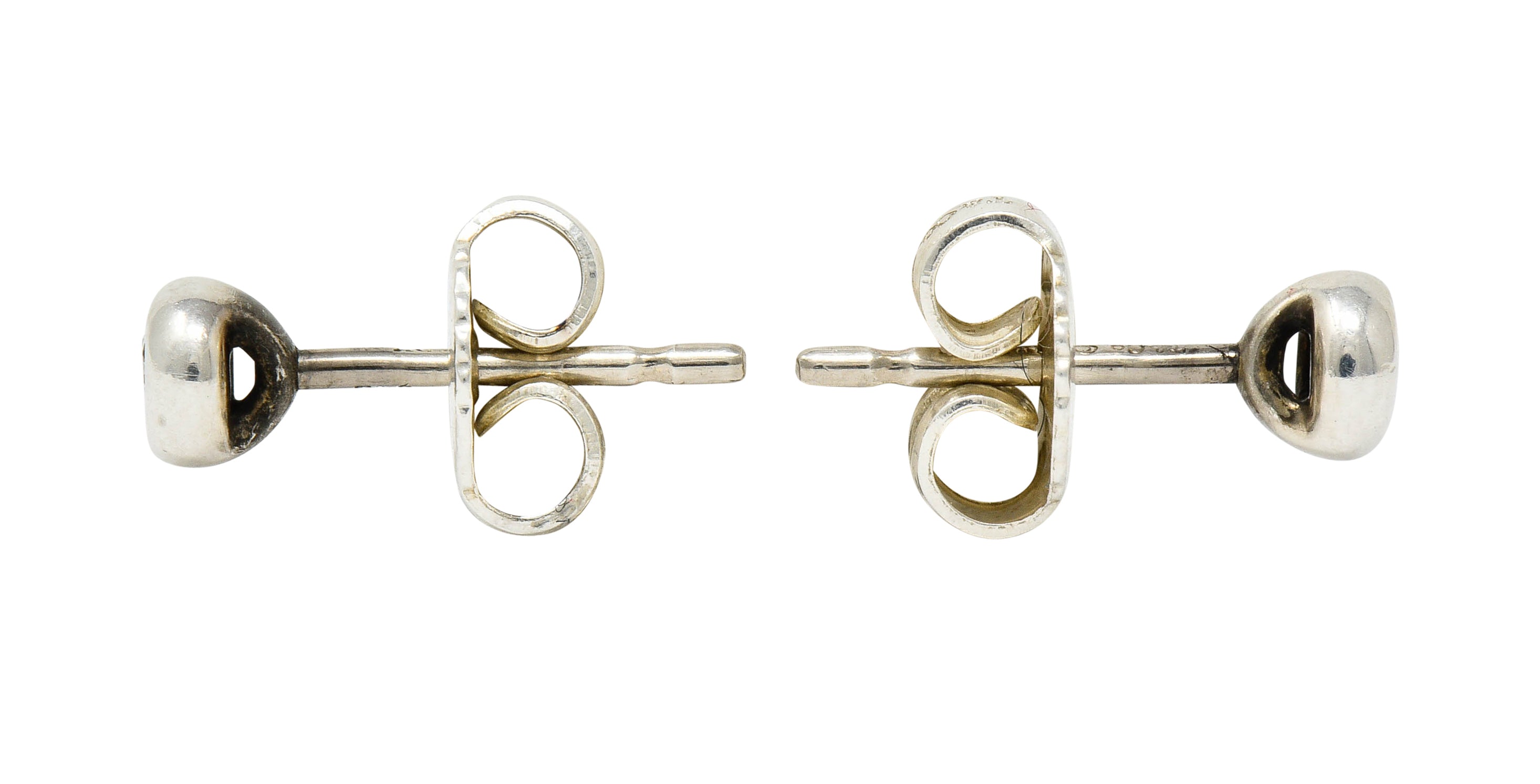 Elsa Peretti Tiffany & Co. Diamond Sterling Silver Bezel Stud EarringsEarrings - Wilson's Estate Jewelry