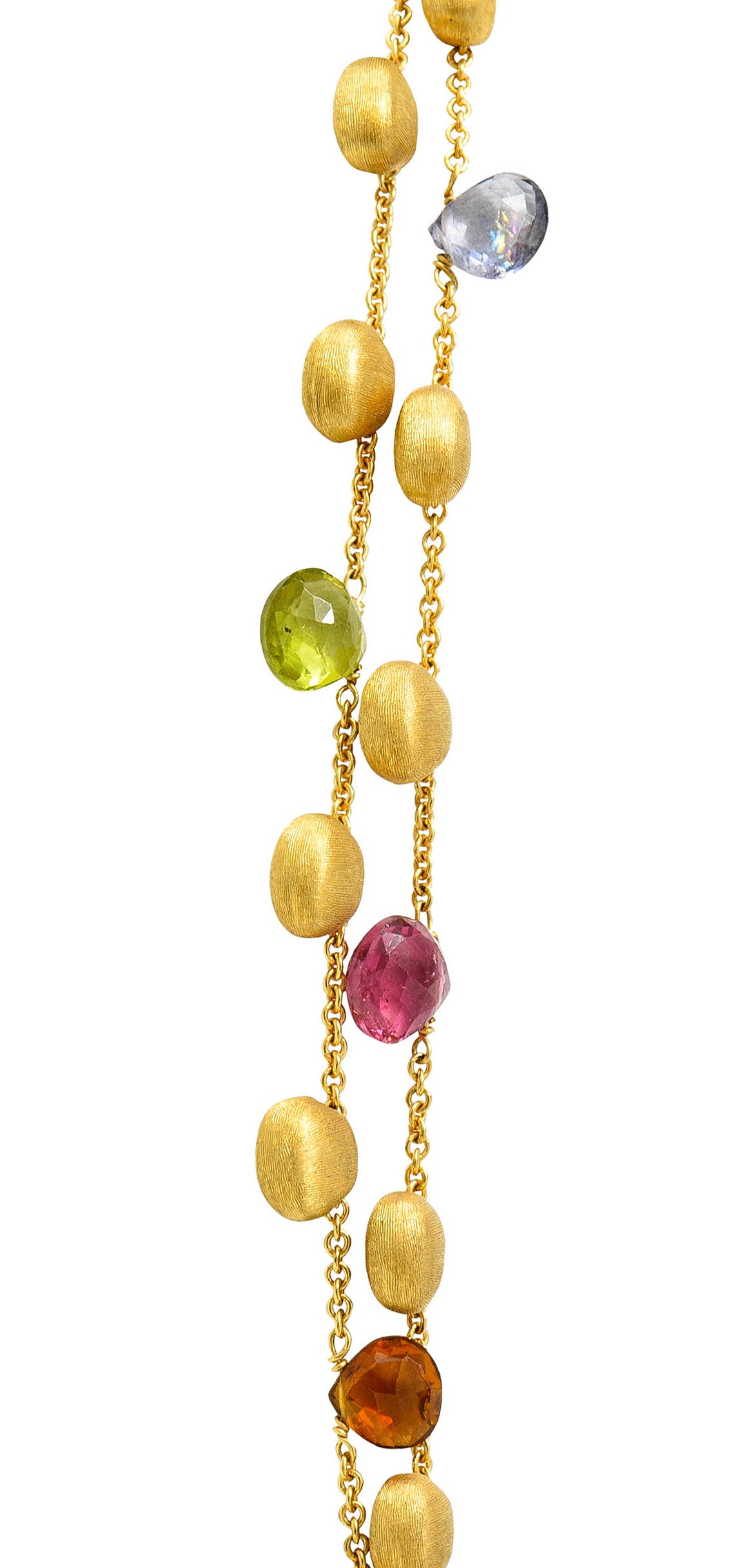 Marco Bicego Multi-Gem Diamond 18 Karat Gold Confetti Tassel NecklaceNecklace - Wilson's Estate Jewelry