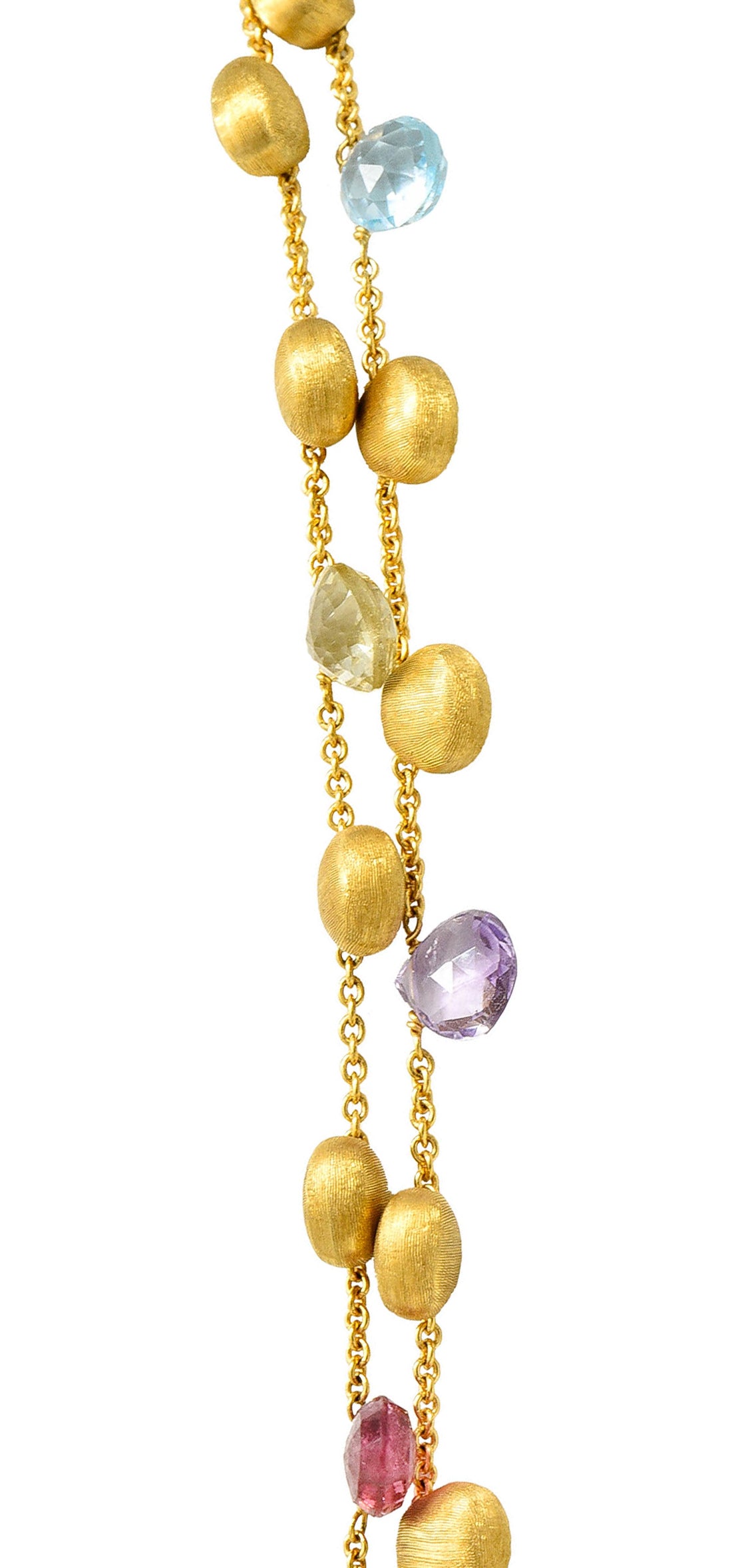 Marco Bicego Multi-Gem Diamond 18 Karat Gold Confetti Tassel NecklaceNecklace - Wilson's Estate Jewelry