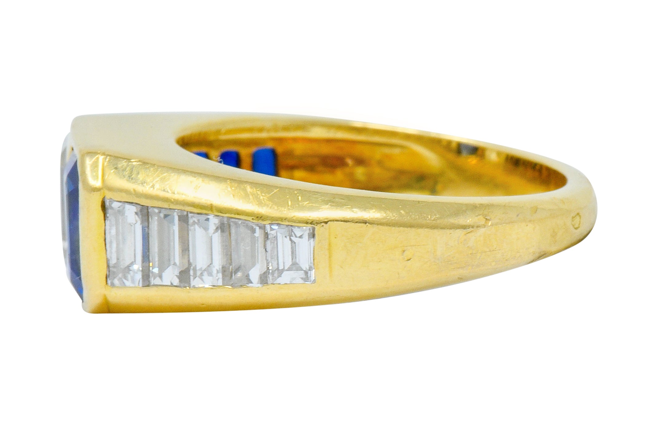 Van Cleef & Arpels 3.57 CTW Diamond Sapphire 18 Karat Gold French Unisex RingRing - Wilson's Estate Jewelry