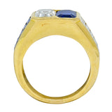 Van Cleef & Arpels 3.57 CTW Diamond Sapphire 18 Karat Gold French Unisex RingRing - Wilson's Estate Jewelry