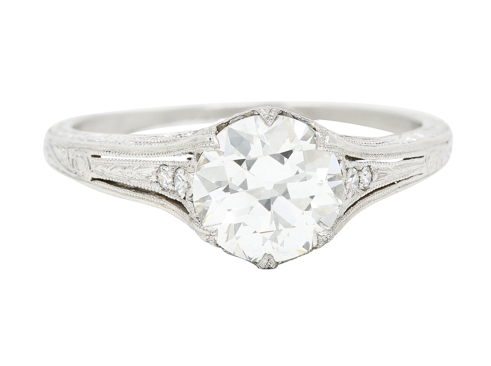 Art Deco 1.42 CTW Diamond Platinum Lily Of Valley Engagement RingRing - Wilson's Estate Jewelry