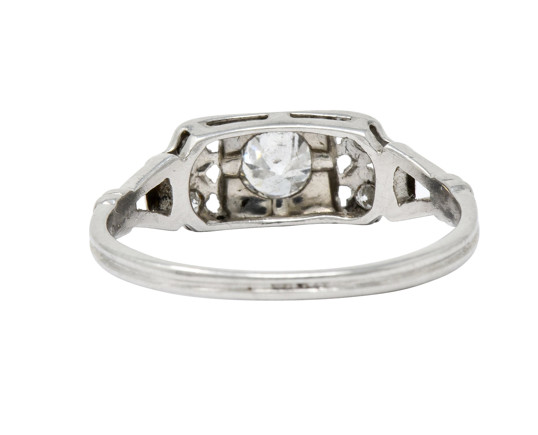 Katz & Ogush Art Deco Diamond Platinum Engagement Ring Circa 1930 - Wilson's Estate Jewelry