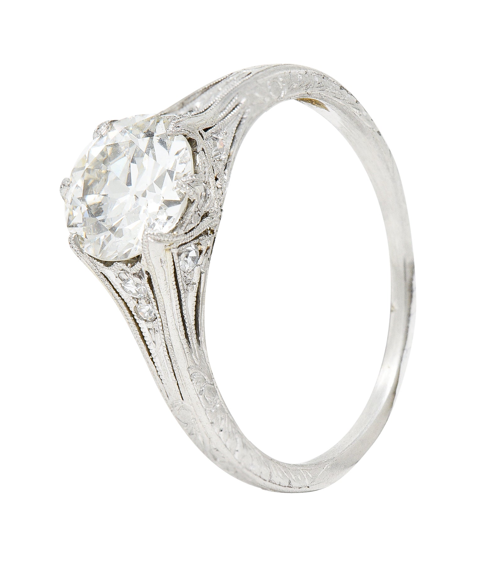 Art Deco 1.42 CTW Diamond Platinum Lily Of Valley Engagement RingRing - Wilson's Estate Jewelry