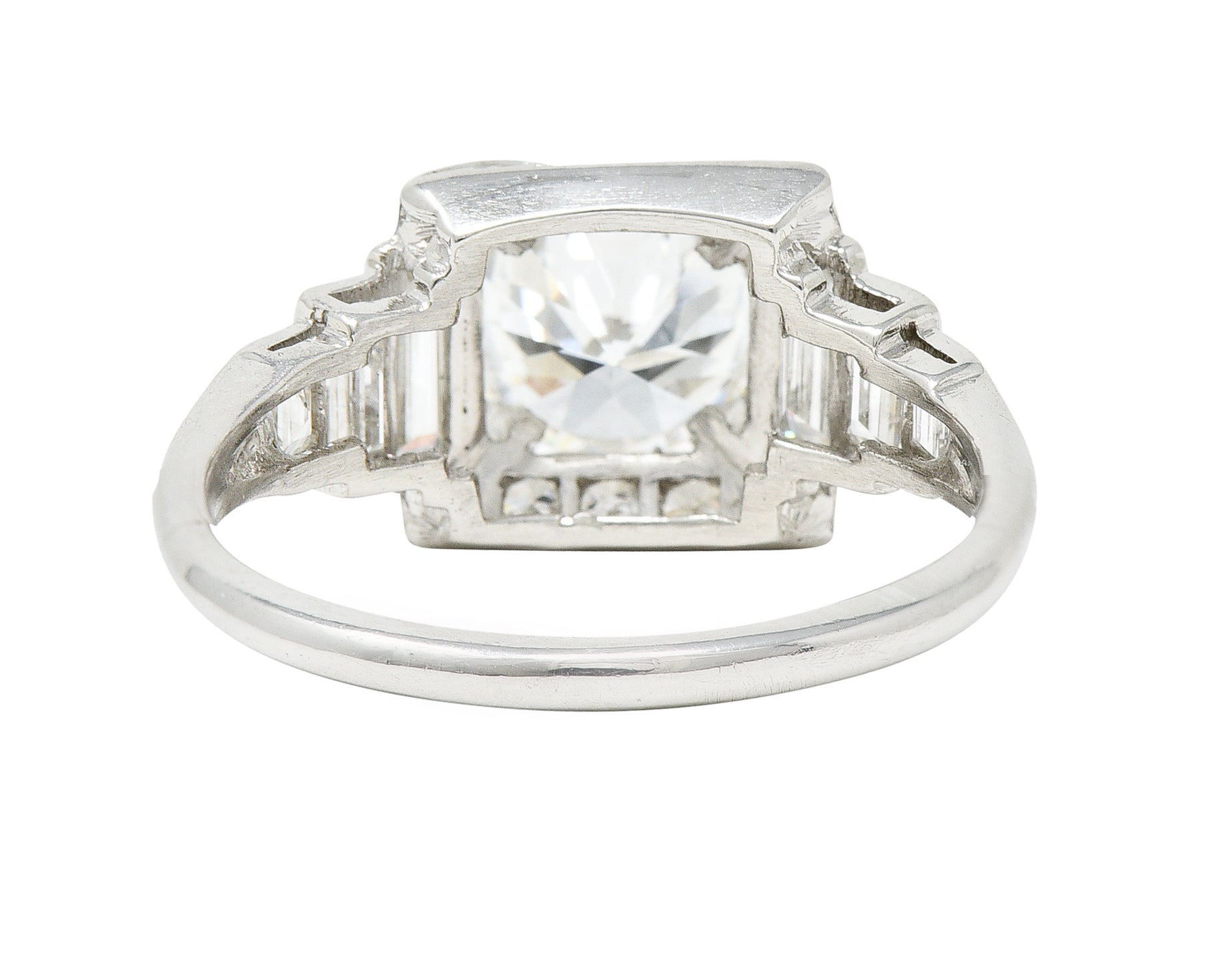 Art Deco 2.29 CTW Diamond Platinum Tiered Engagement Ring GIARing - Wilson's Estate Jewelry