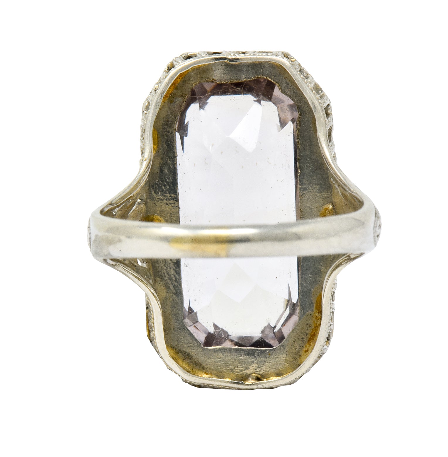 Art Nouveau Light Smokey Quartz 18 Karat Gold Gemstone Ring - Wilson's Estate Jewelry