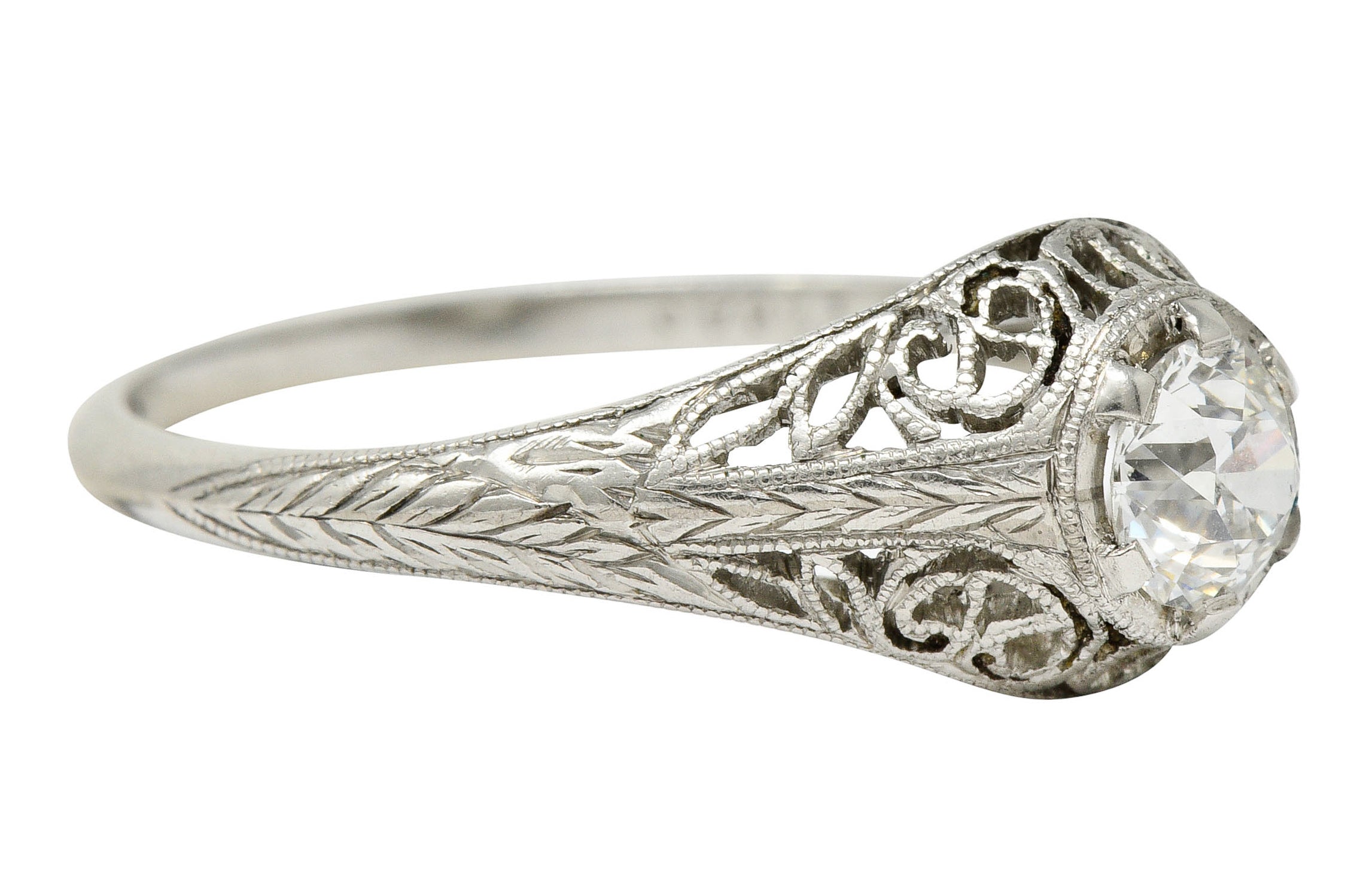 W.W. Fulmer & Co. 0.35 CTW Diamond Platinum Filigree Engagement RingRing - Wilson's Estate Jewelry