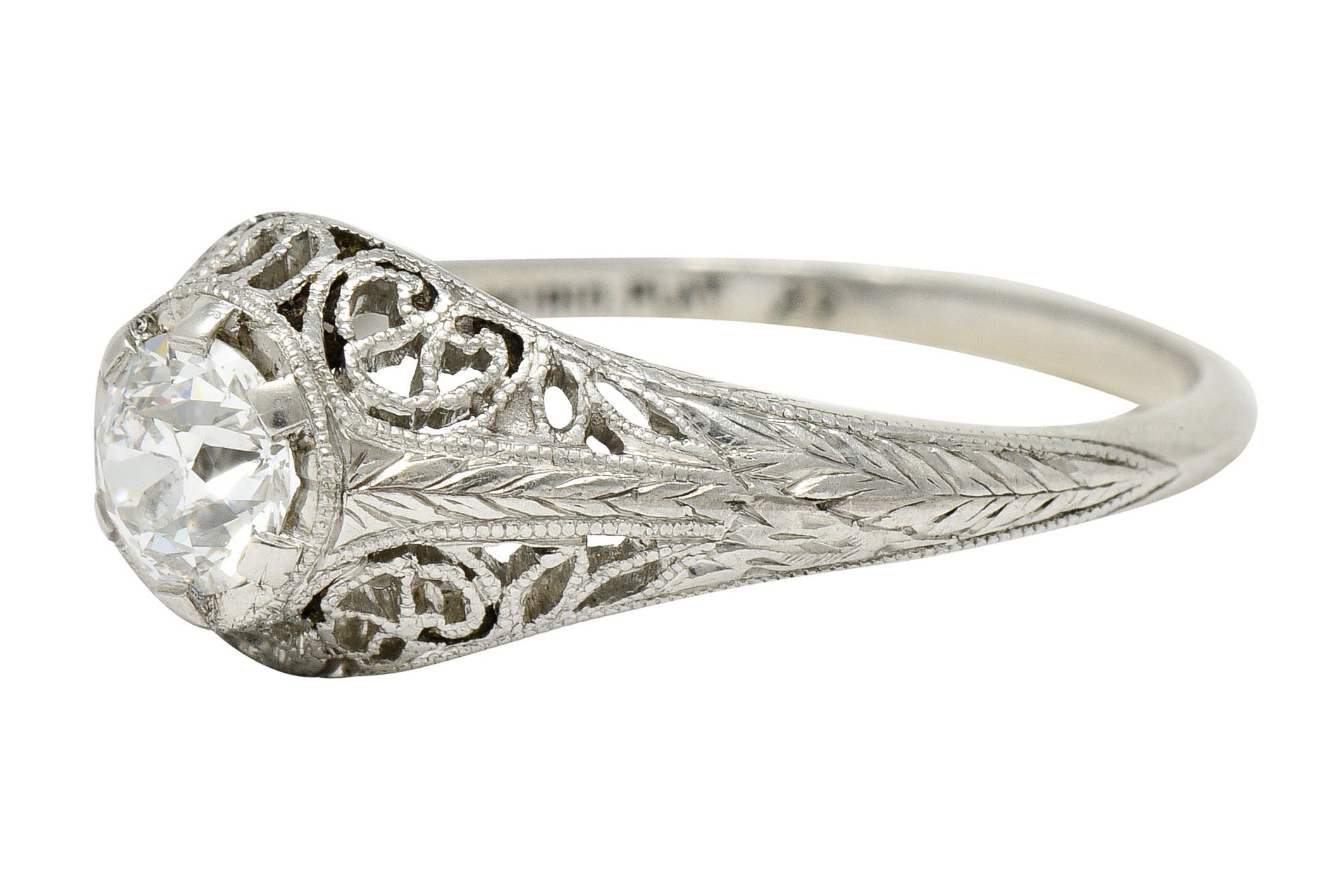 W.W. Fulmer & Co. 0.35 CTW Diamond Platinum Filigree Engagement RingRing - Wilson's Estate Jewelry