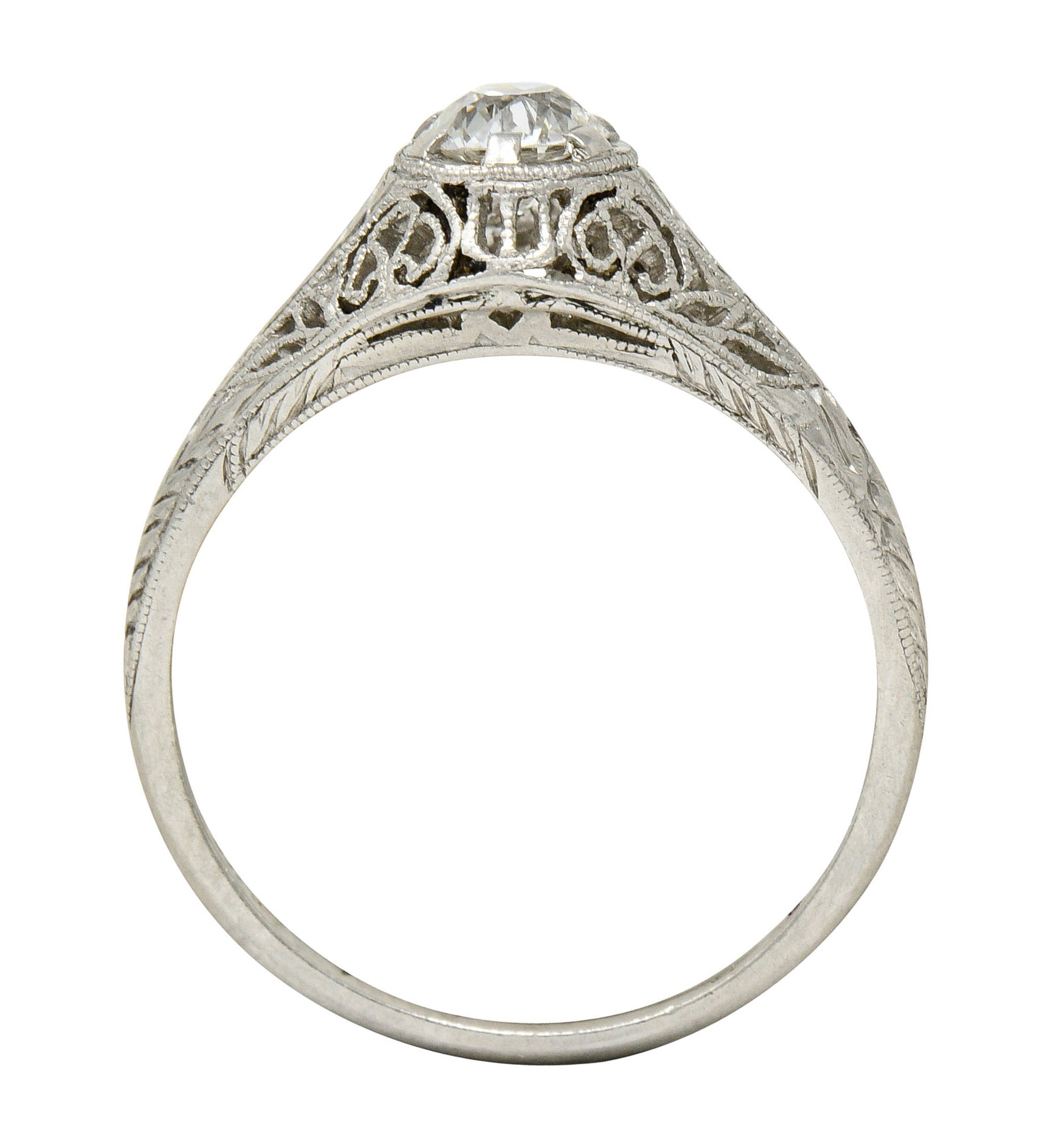 W.W. Fulmer & Co. 0.35 CTW Diamond Platinum Filigree Engagement RingRing - Wilson's Estate Jewelry