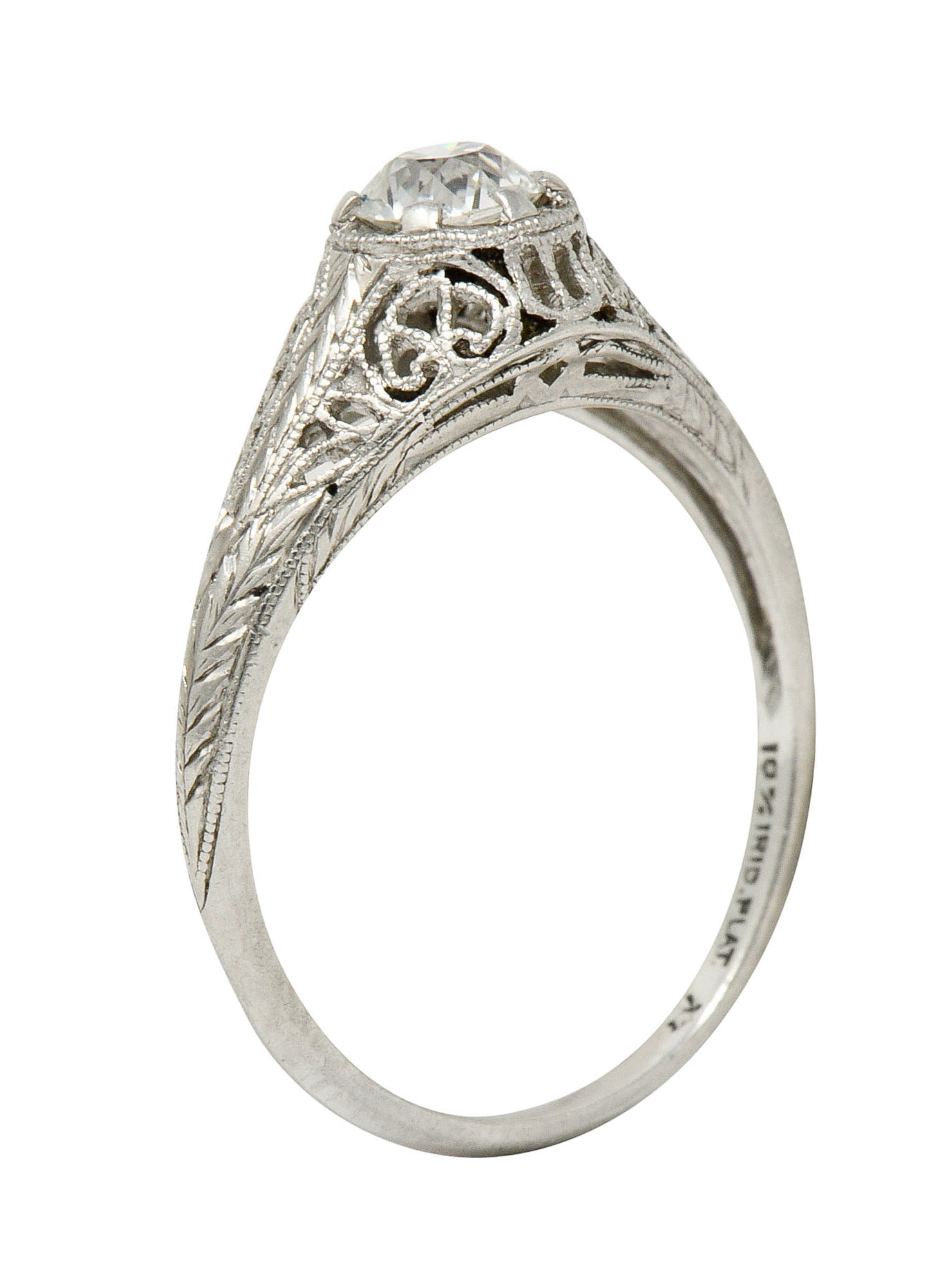 W.W. Fulmer & Co. 0.35 CTW Diamond Platinum Filigree Engagement RingRing - Wilson's Estate Jewelry