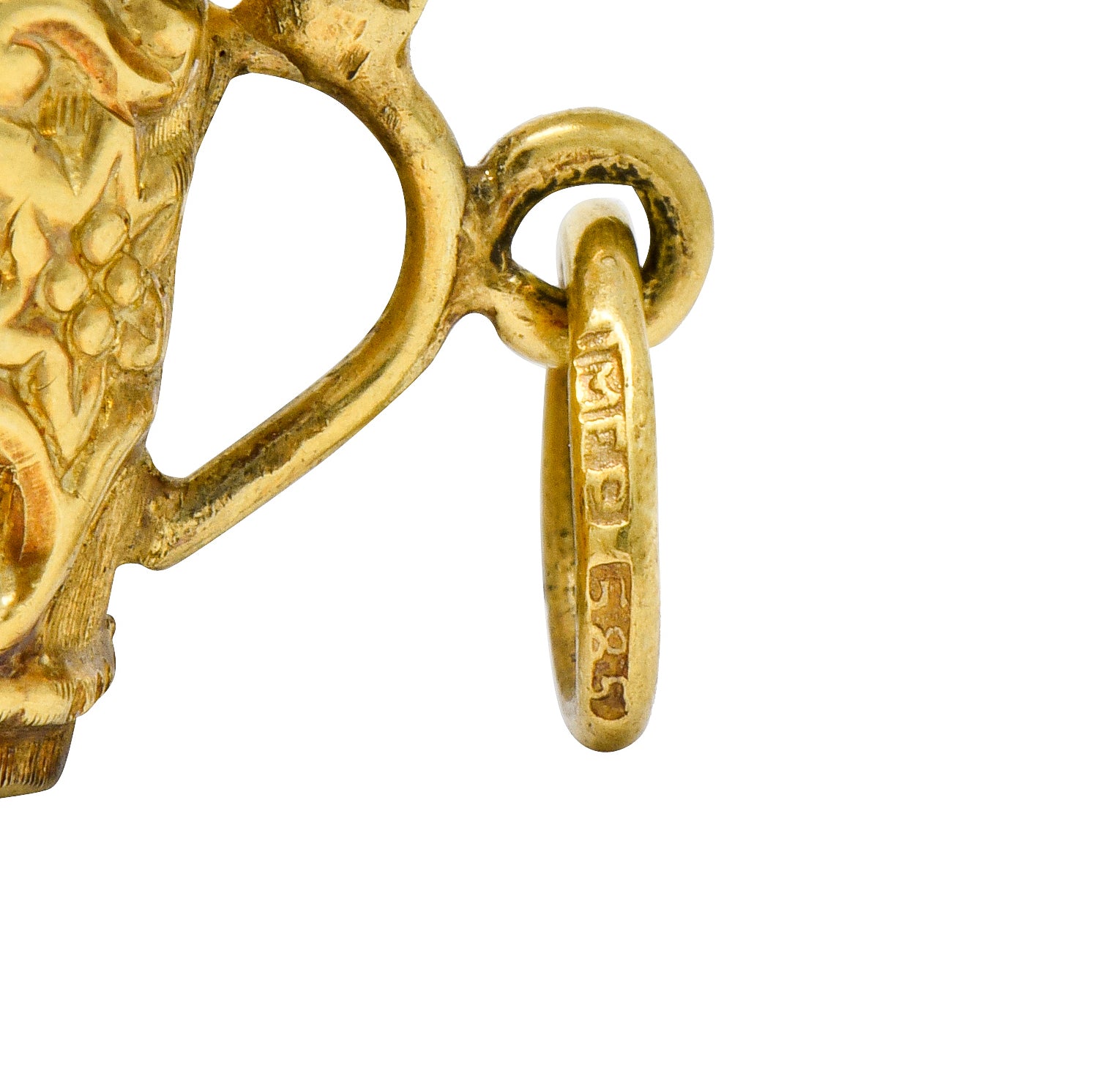 Art Nouveau Articulated 14 Karat Gold Floral German Beer Stein Charm - Wilson's Estate Jewelry