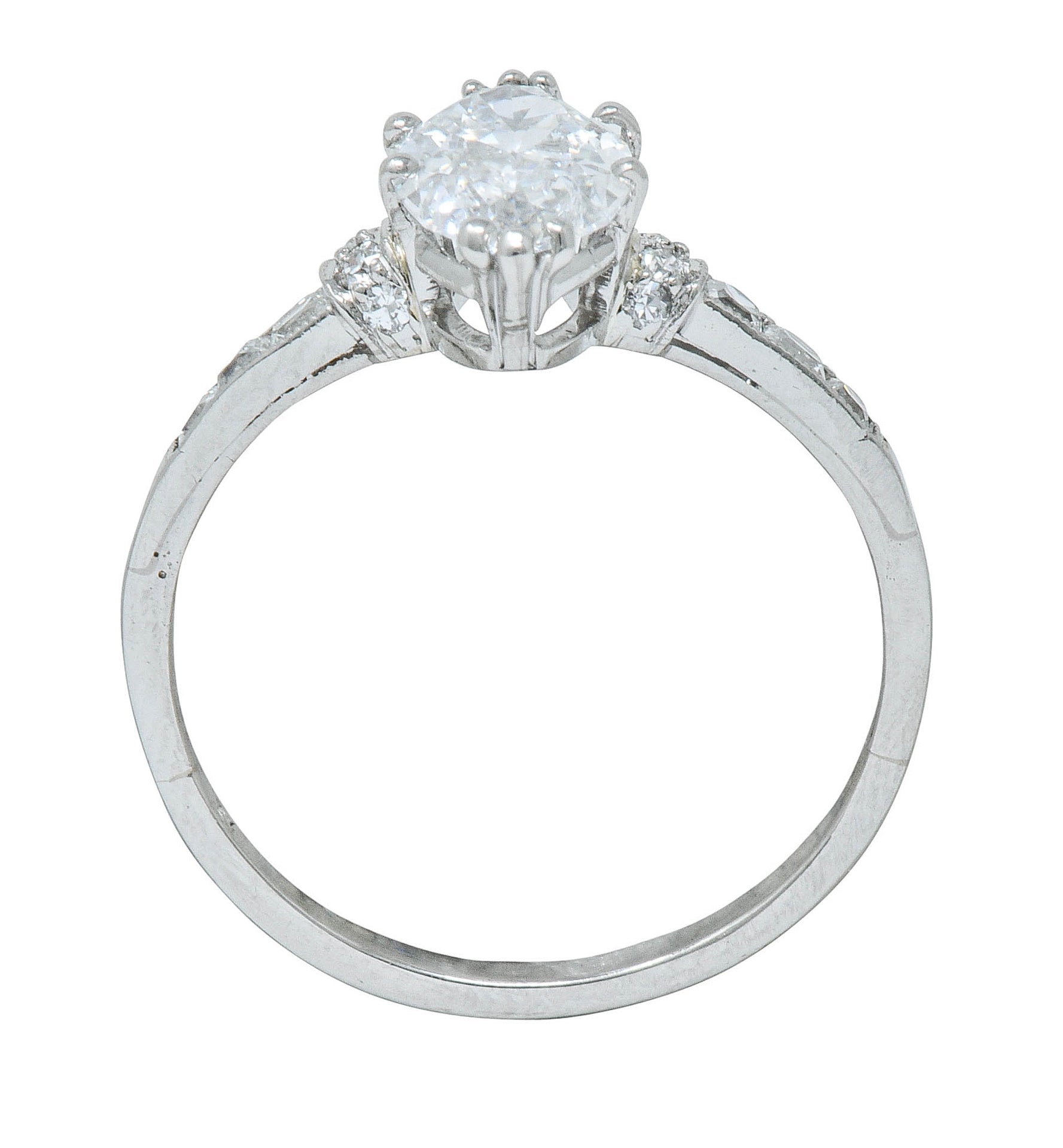 Tiffany & Co. 1.69 CTW Art Deco Marquise Cut Diamond Platinum Engagement Ring GIARing - Wilson's Estate Jewelry