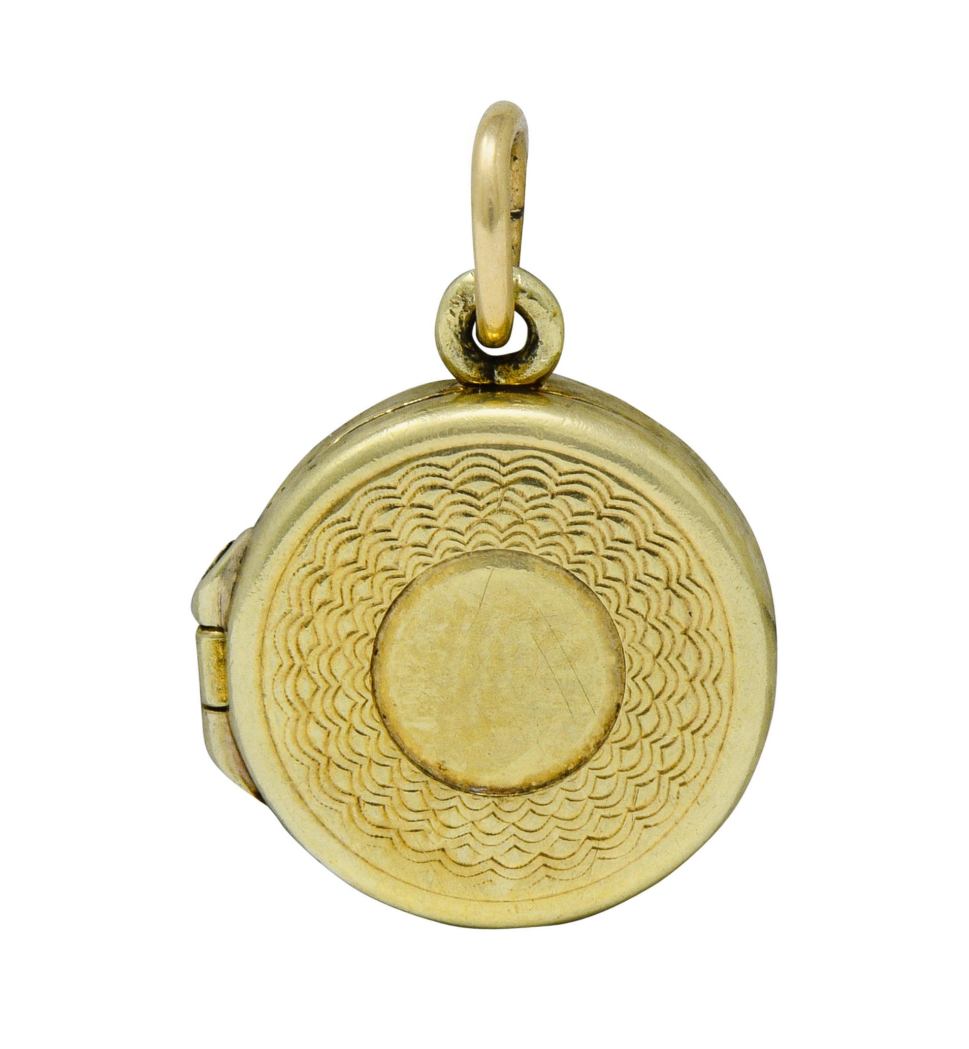 Sloan & Co. Retro 14 Karat Gold Makeup Compact Charmcharm - Wilson's Estate Jewelry