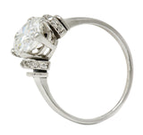 Retro 2.20 CTW Diamond Platinum Engagement Ring GIARing - Wilson's Estate Jewelry