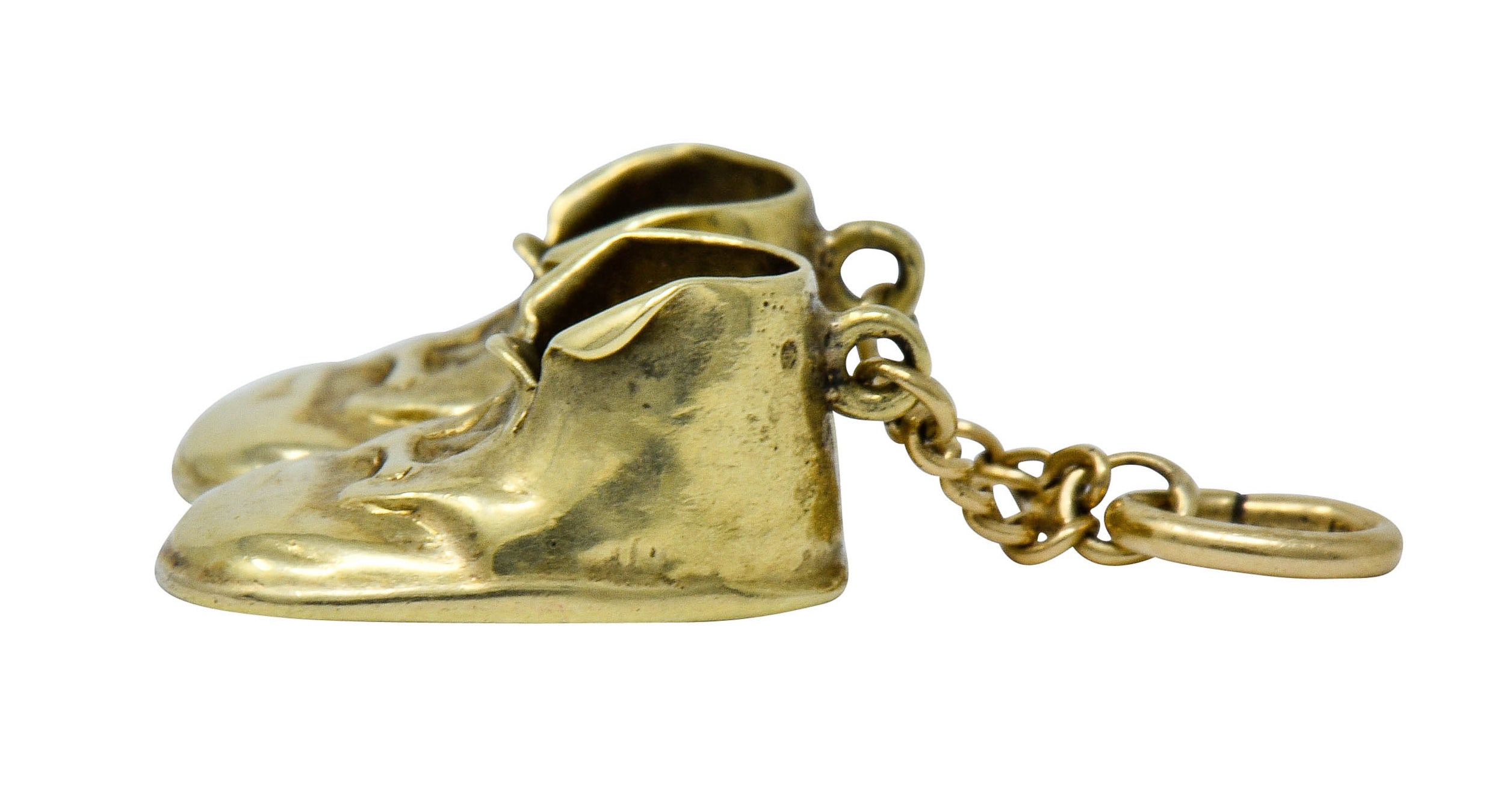 Sloan & Co. Retro 14 Karat Gold Articulated Baby Shoe Charmcharm - Wilson's Estate Jewelry