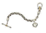 Scott Kay Sterling Silver 18 Karat Gold Heart Charm Braceletbracelet - Wilson's Estate Jewelry