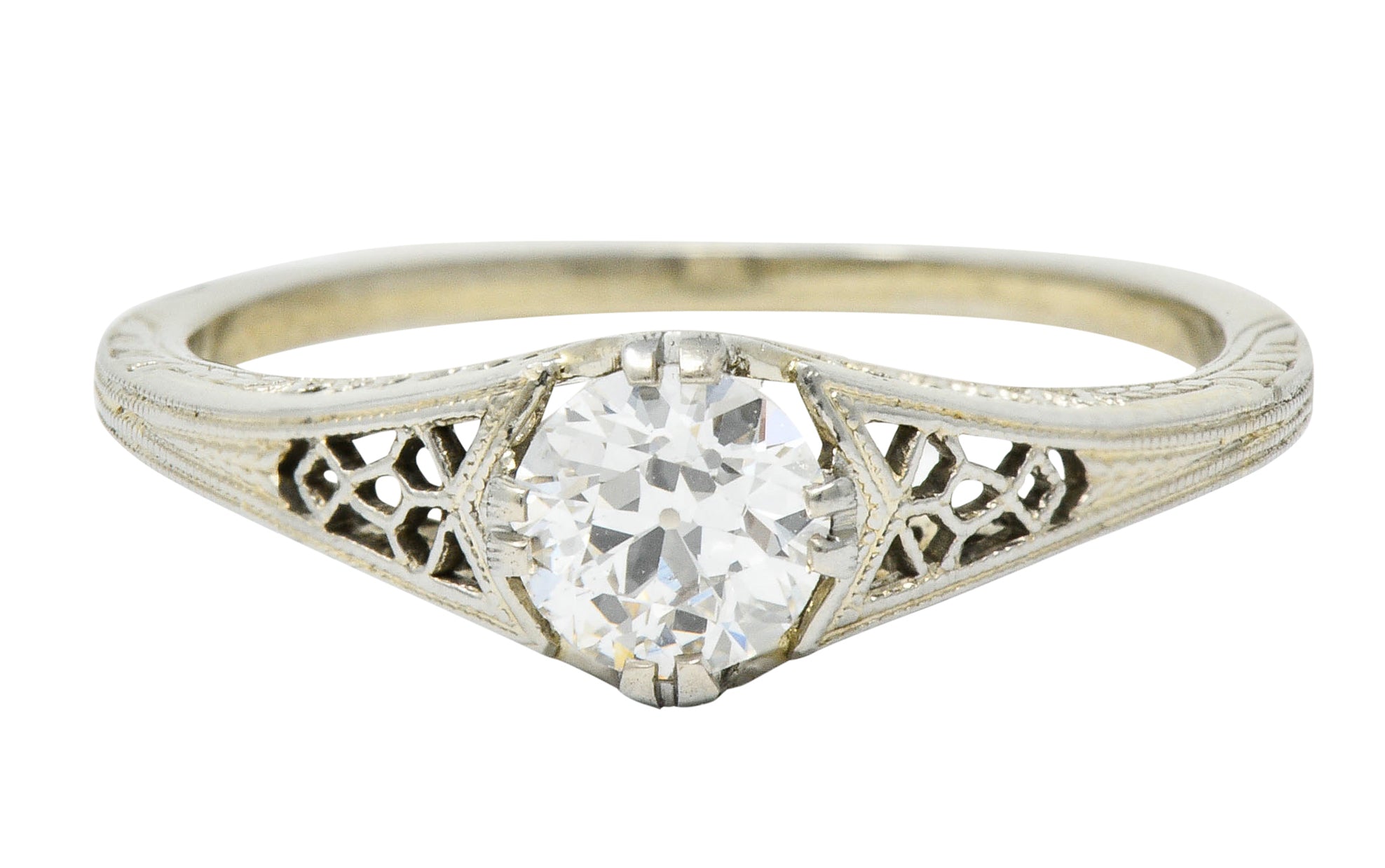 Jones & Woodland Co. 0.44 CTW Diamond 18 Karat White Gold Engagement RingRing - Wilson's Estate Jewelry