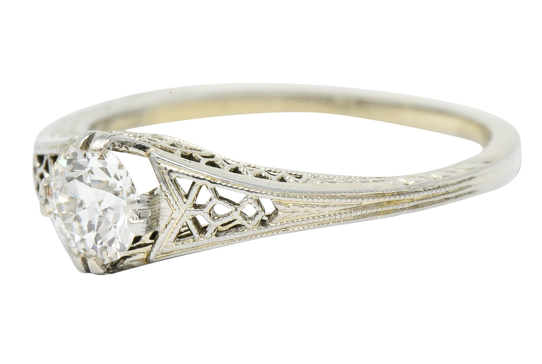 Jones & Woodland Co. 0.44 CTW Diamond 18 Karat White Gold Engagement RingRing - Wilson's Estate Jewelry