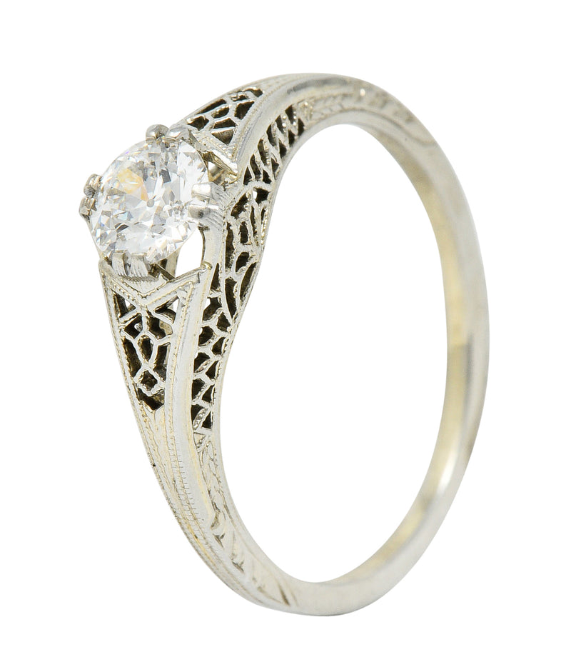 Jones & Woodland Co. 0.44 CTW Diamond 18 Karat White Gold Engagement RingRing - Wilson's Estate Jewelry