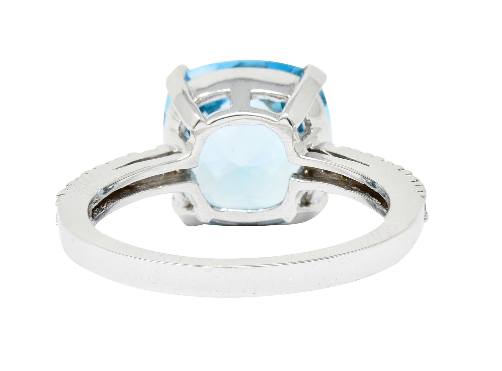 Blue Topaz Diamond 18 Karat White Gold Gemstone RingRing - Wilson's Estate Jewelry