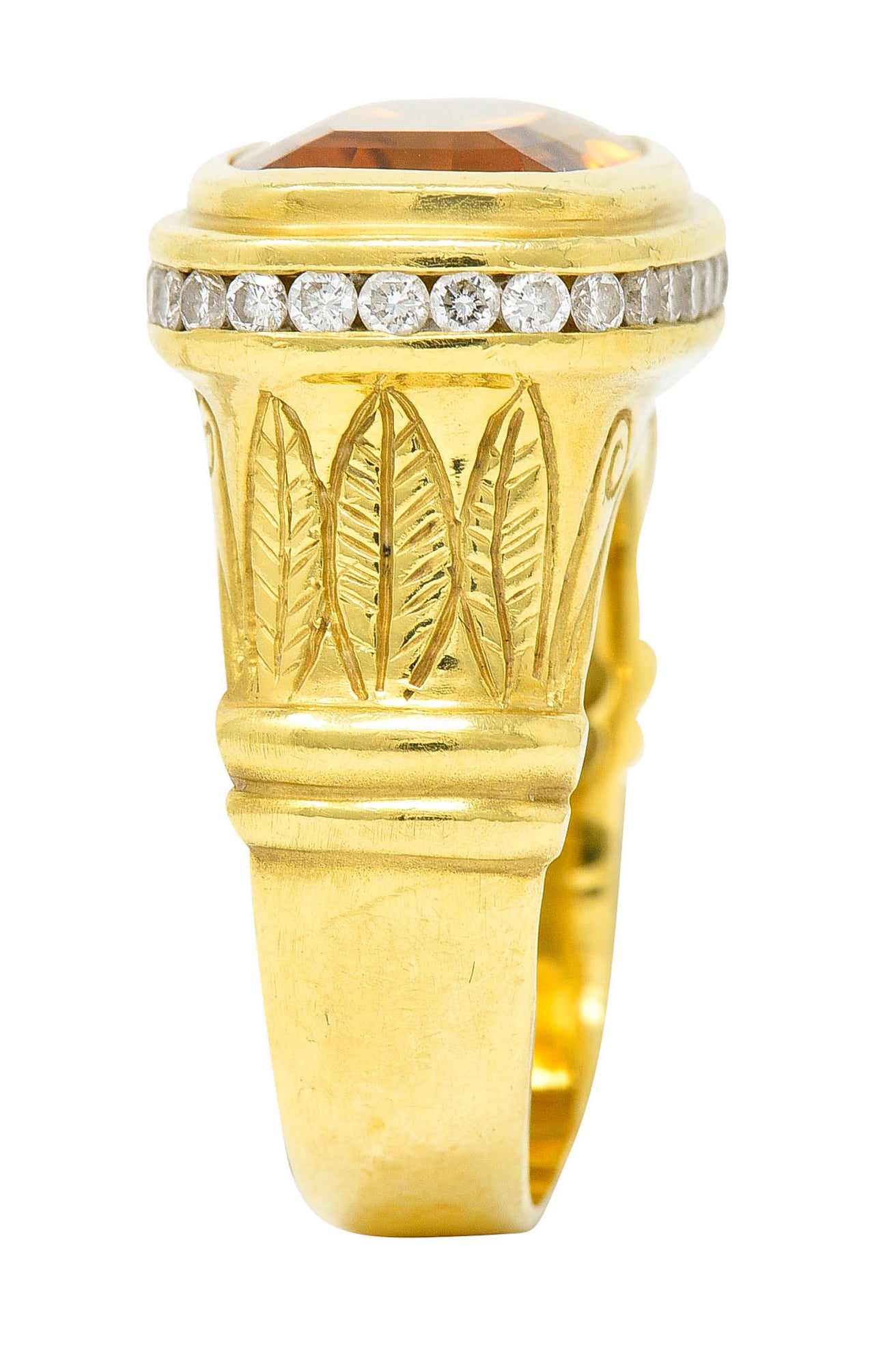 Seidengang Citrine Diamond 18 Karat Gold Gemstone RingRing - Wilson's Estate Jewelry