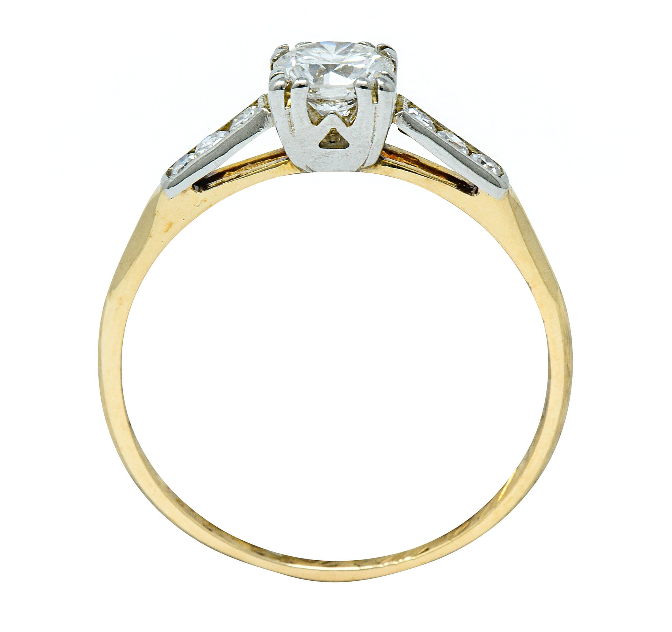 Art Deco Diamond 14 Karat Two-Tone Gold Engagement RingRing - Wilson's Estate Jewelry