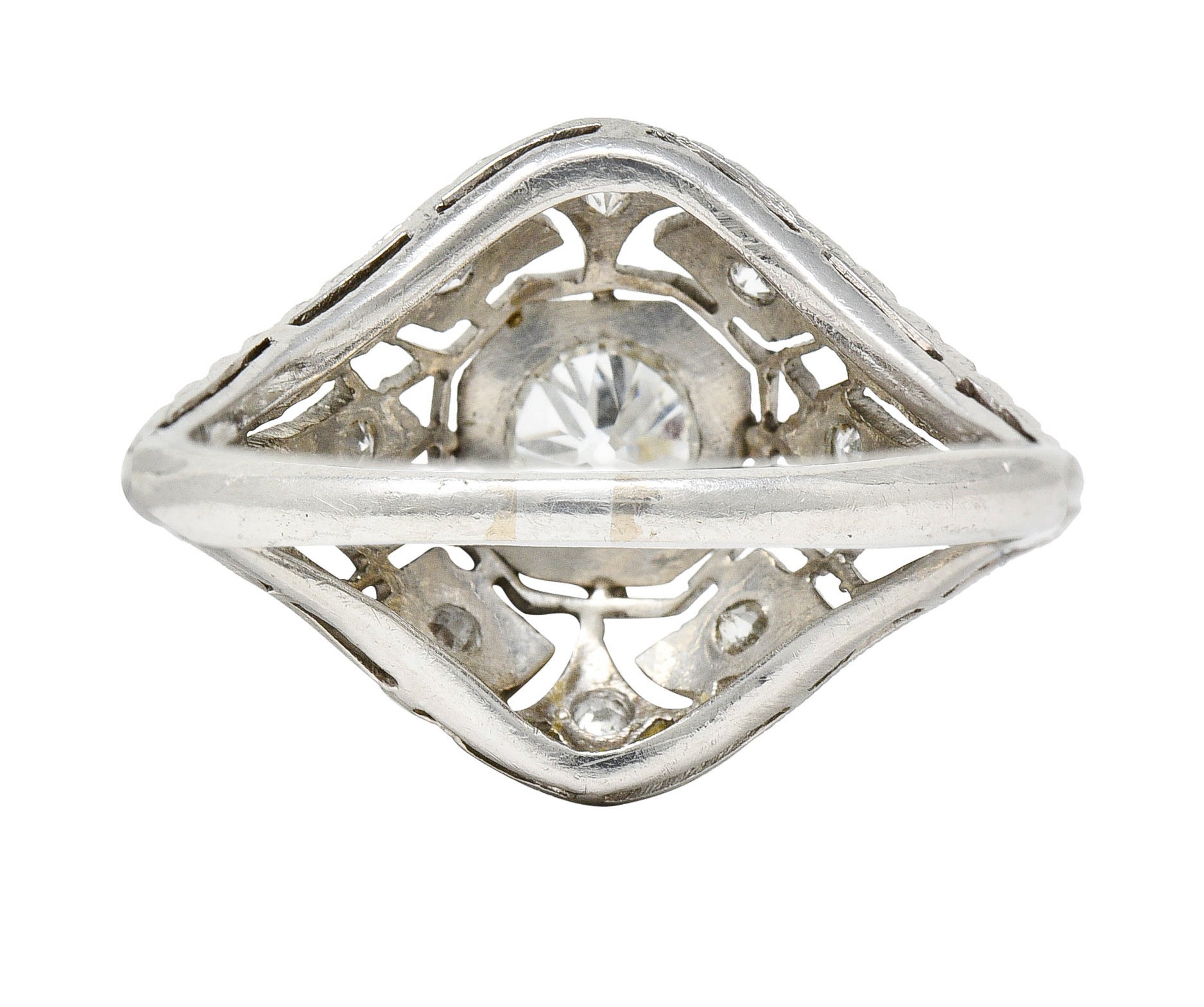 Art Deco 0.65 CTW Diamond Platinum Geometric Dinner RingRing - Wilson's Estate Jewelry