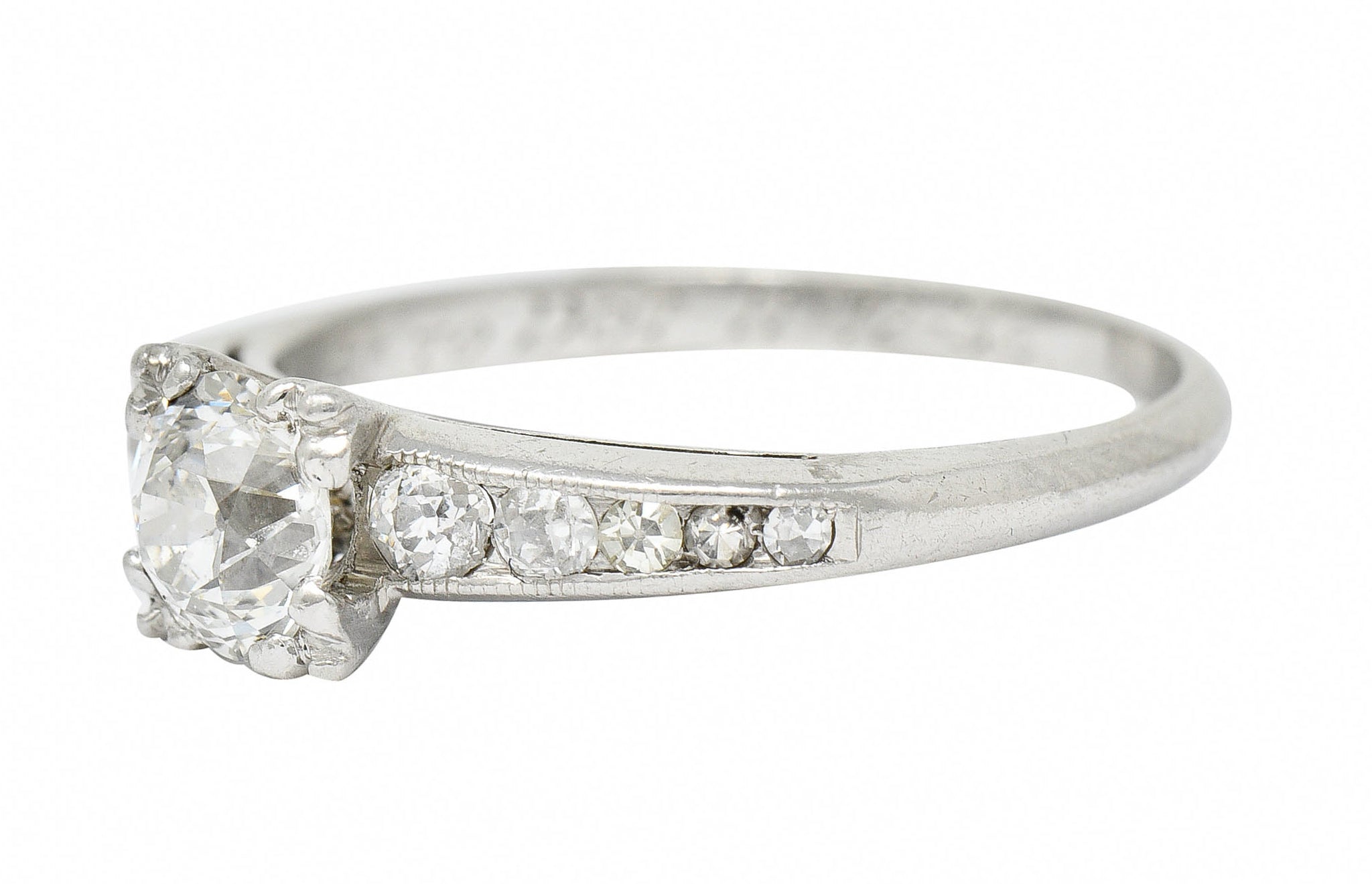 1936 Art Deco 1.12 CTW Old European Diamond Platinum Engagement RingRing - Wilson's Estate Jewelry