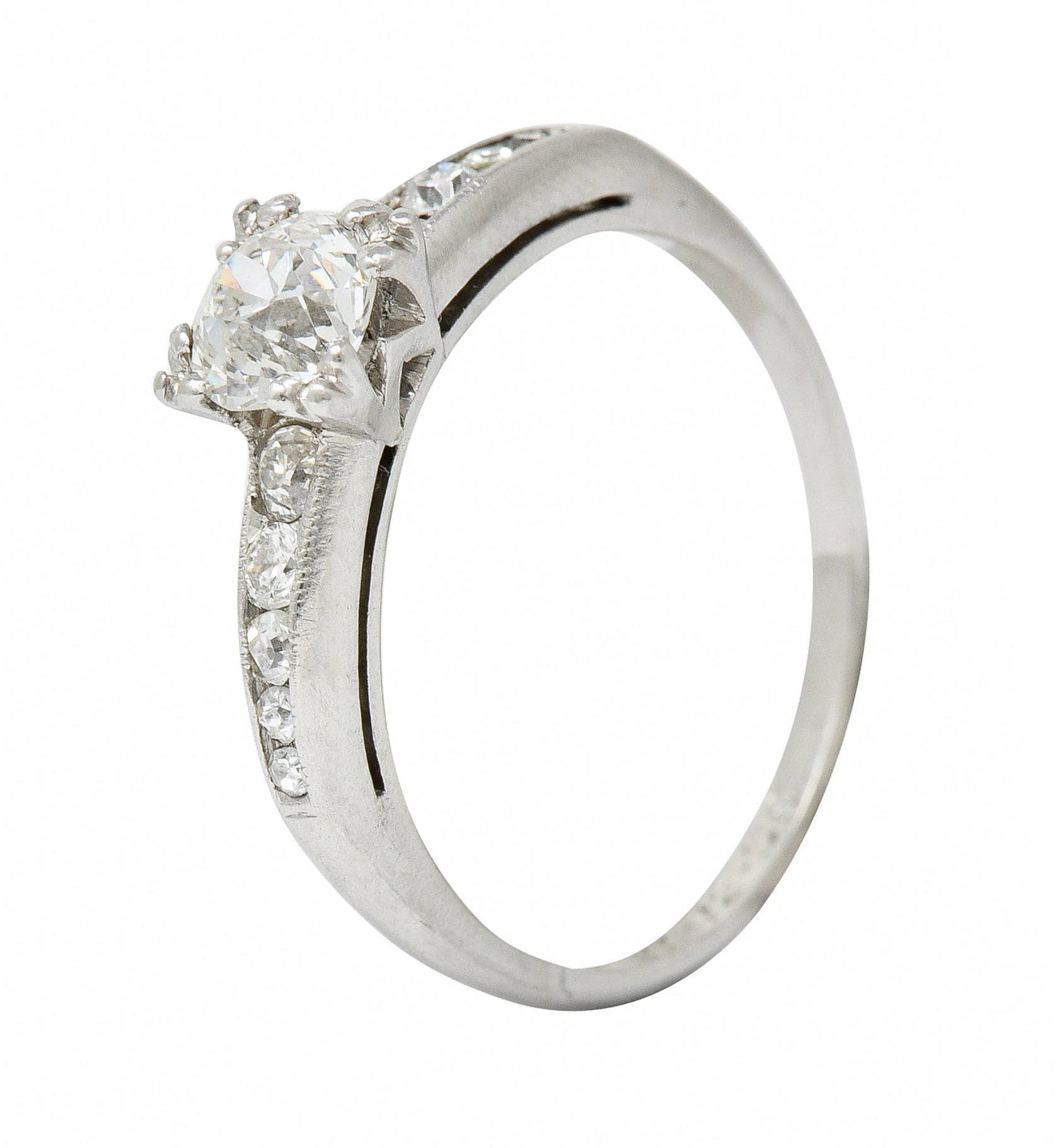 1936 Art Deco 1.12 CTW Old European Diamond Platinum Engagement RingRing - Wilson's Estate Jewelry