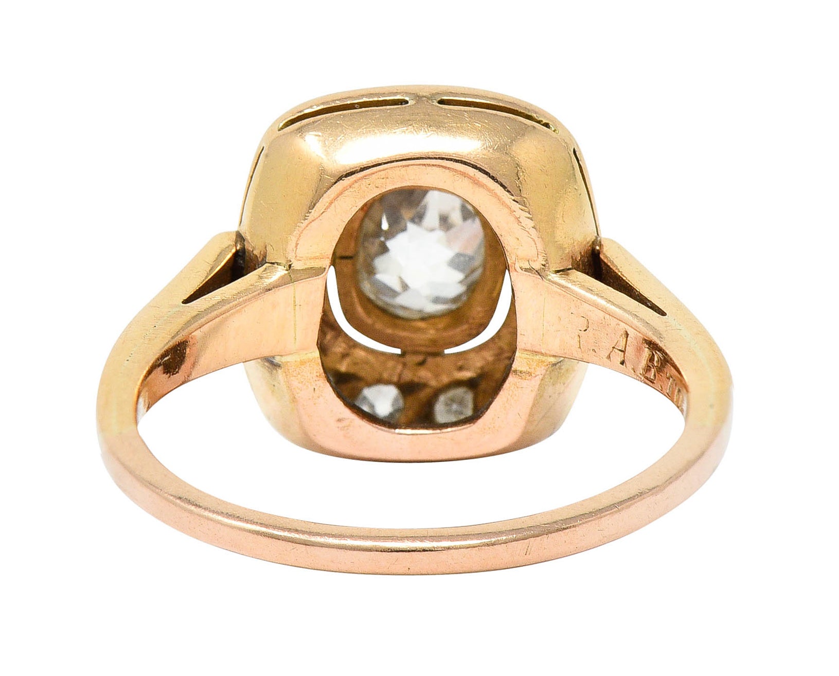 Victorian 1.11 CTW Old Mine Diamond 18 Karat Rose Gold Cluster RingRing - Wilson's Estate Jewelry