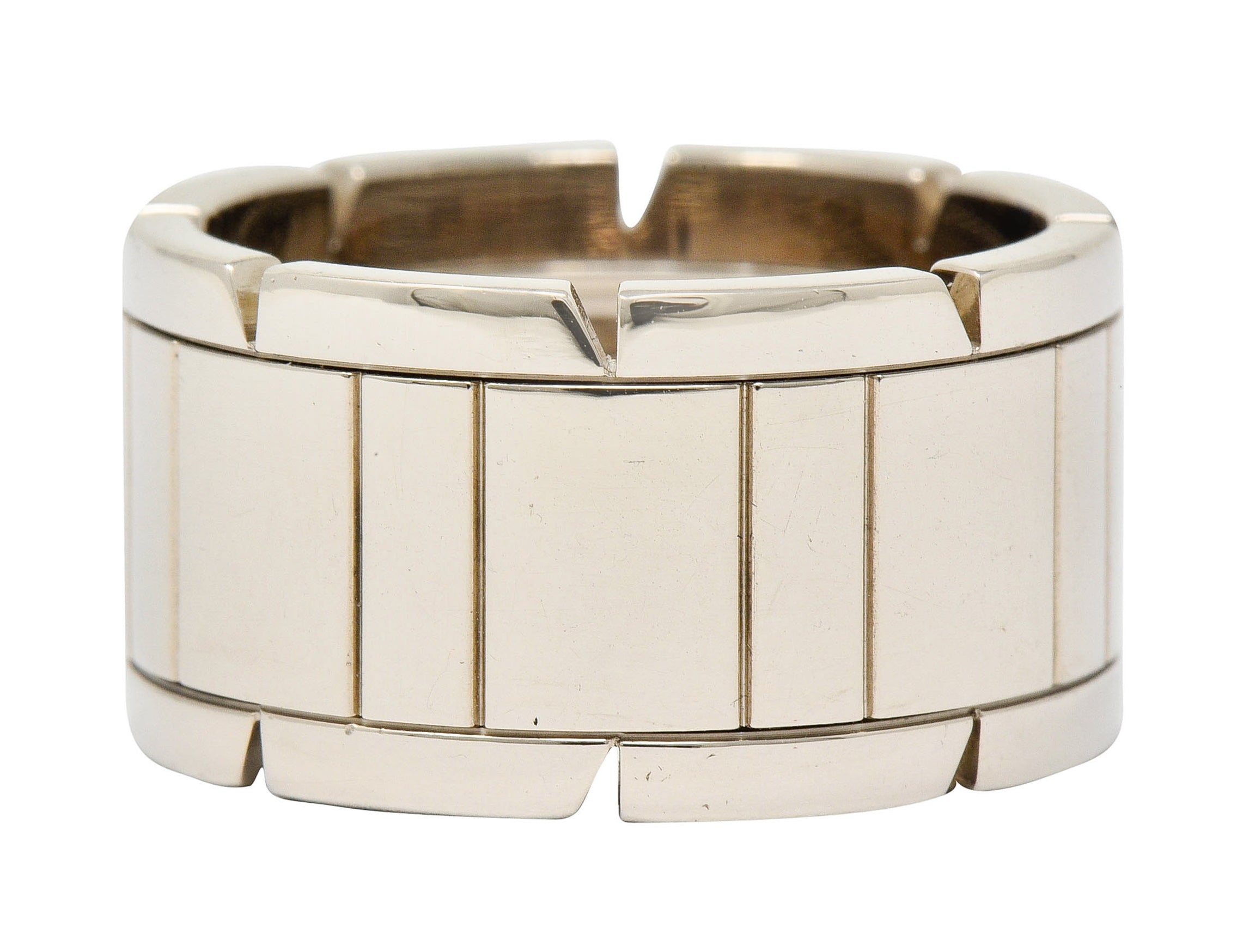 Cartier Vintage 18 Karat White Gold Unisex Tank Francaise Band RingRing - Wilson's Estate Jewelry