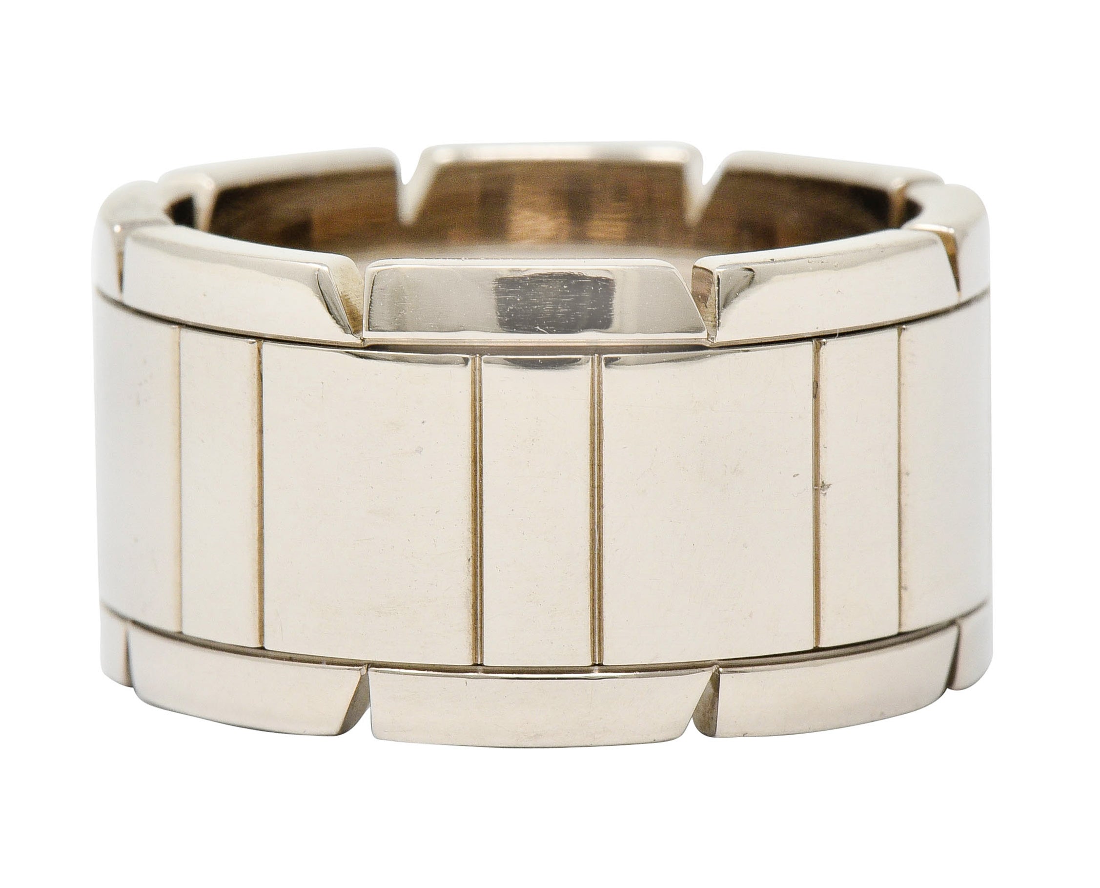 Cartier Vintage 18 Karat White Gold Unisex Tank Francaise Band RingRing - Wilson's Estate Jewelry