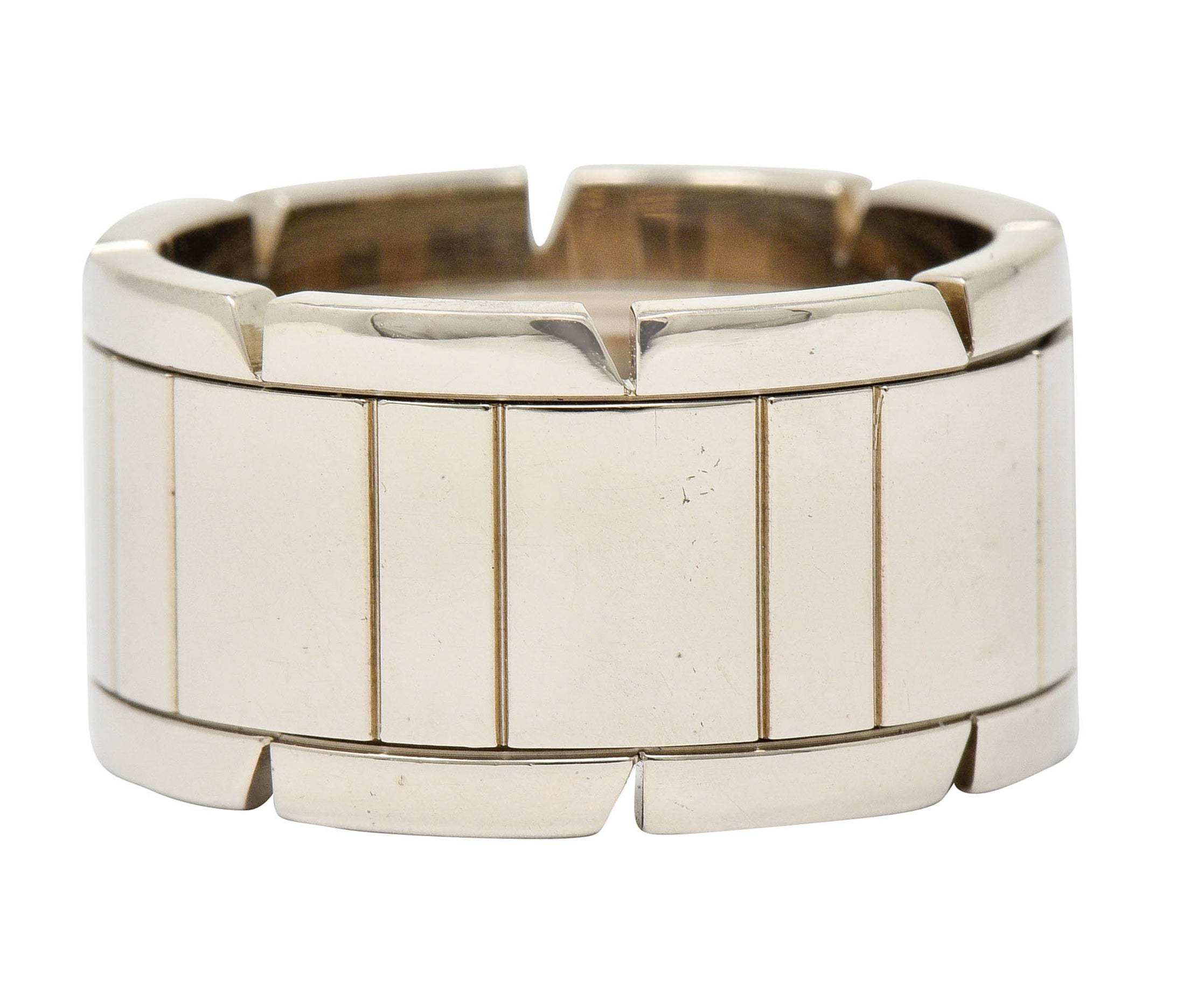 Cartier Vintage 18 Karat White Gold Unisex Tank Francaise Band RingRing - Wilson's Estate Jewelry