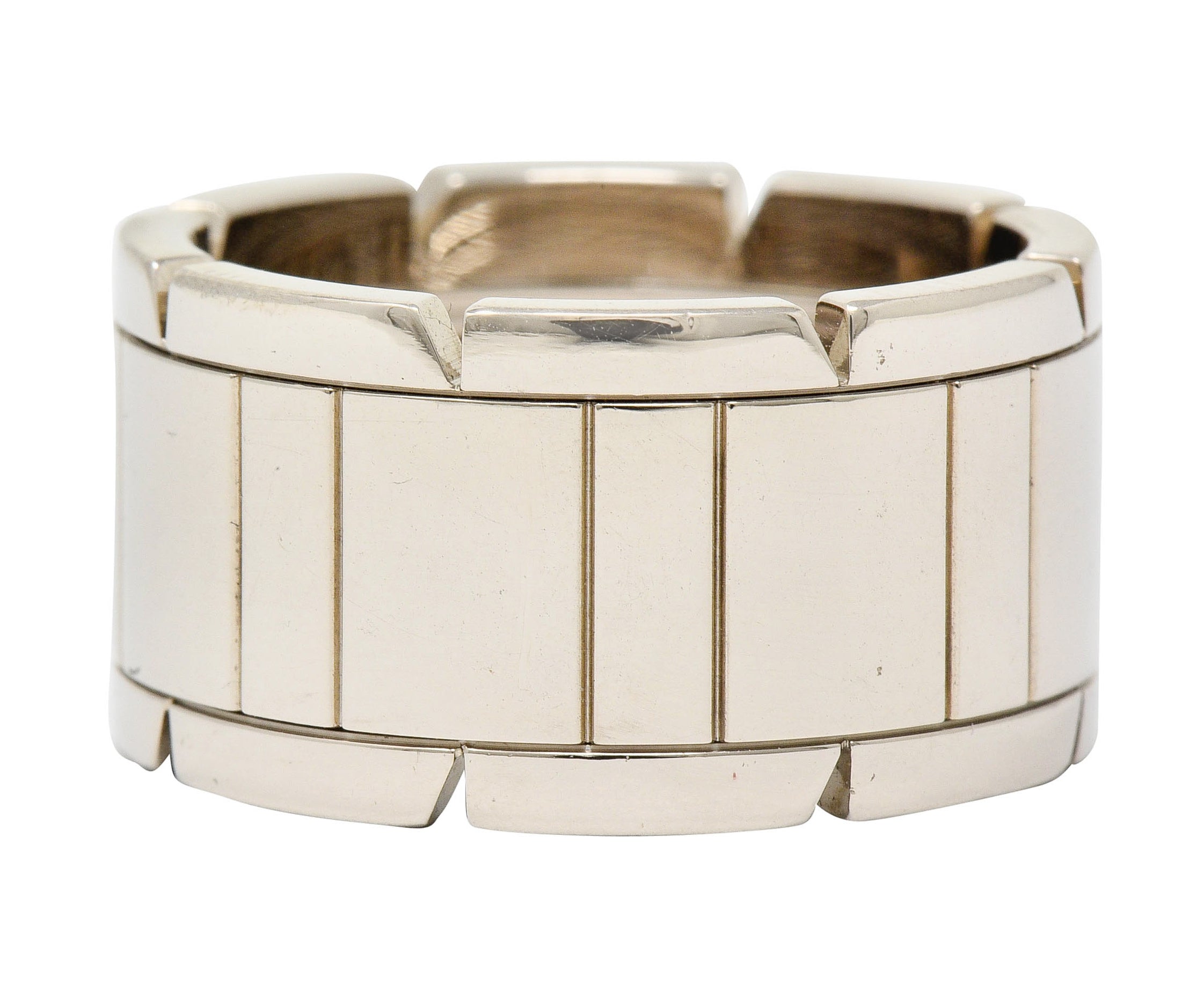 Cartier Vintage 18 Karat White Gold Unisex Tank Francaise Band RingRing - Wilson's Estate Jewelry