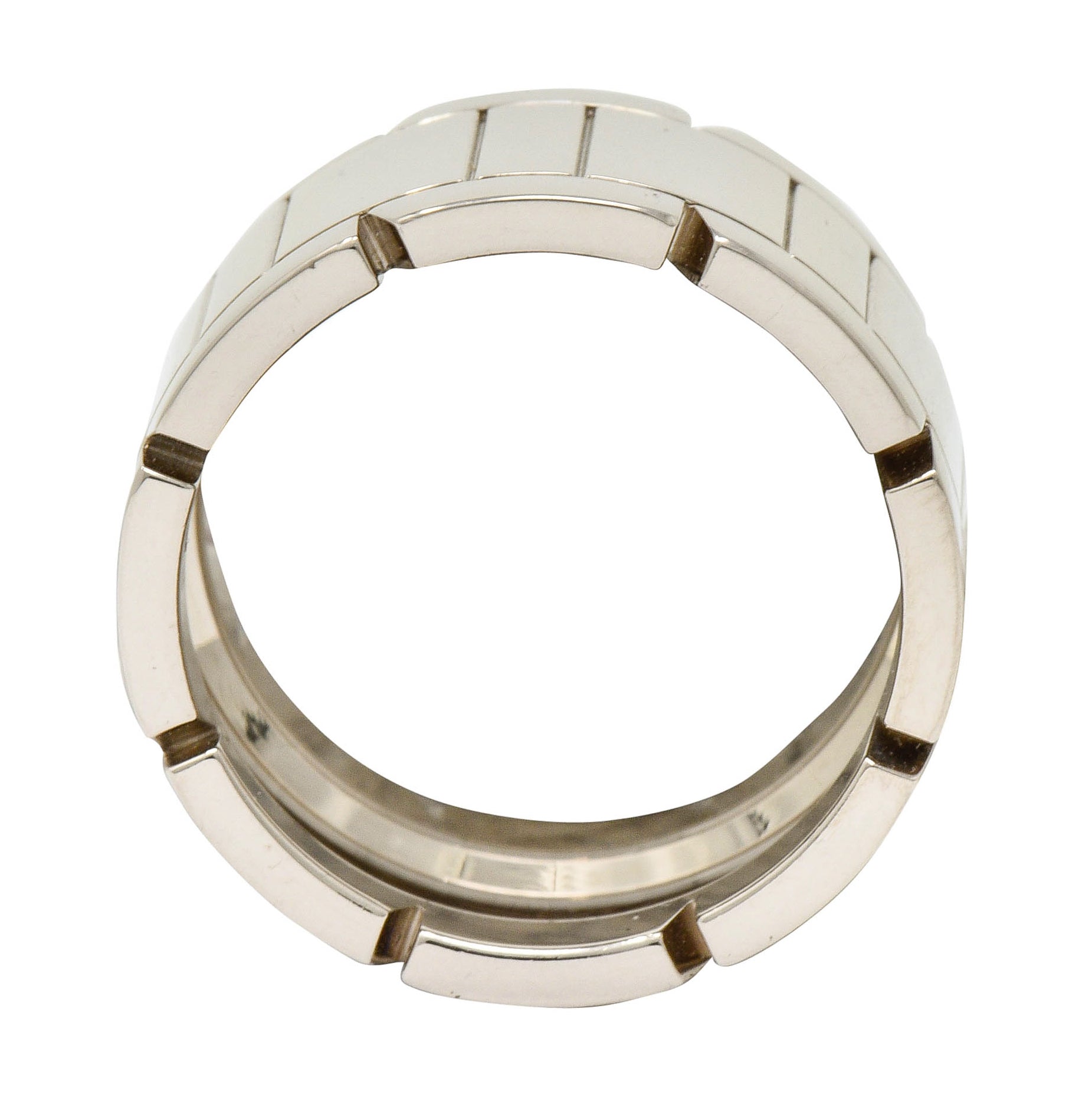 Cartier Vintage 18 Karat White Gold Unisex Tank Francaise Band RingRing - Wilson's Estate Jewelry