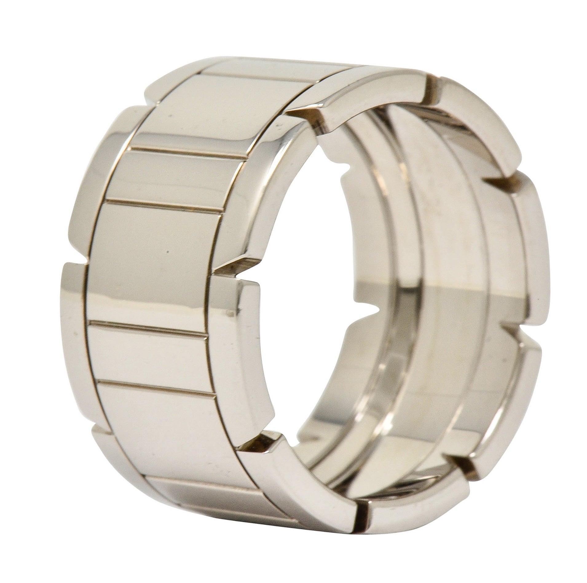 Cartier Vintage 18 Karat White Gold Unisex Tank Francaise Band RingRing - Wilson's Estate Jewelry