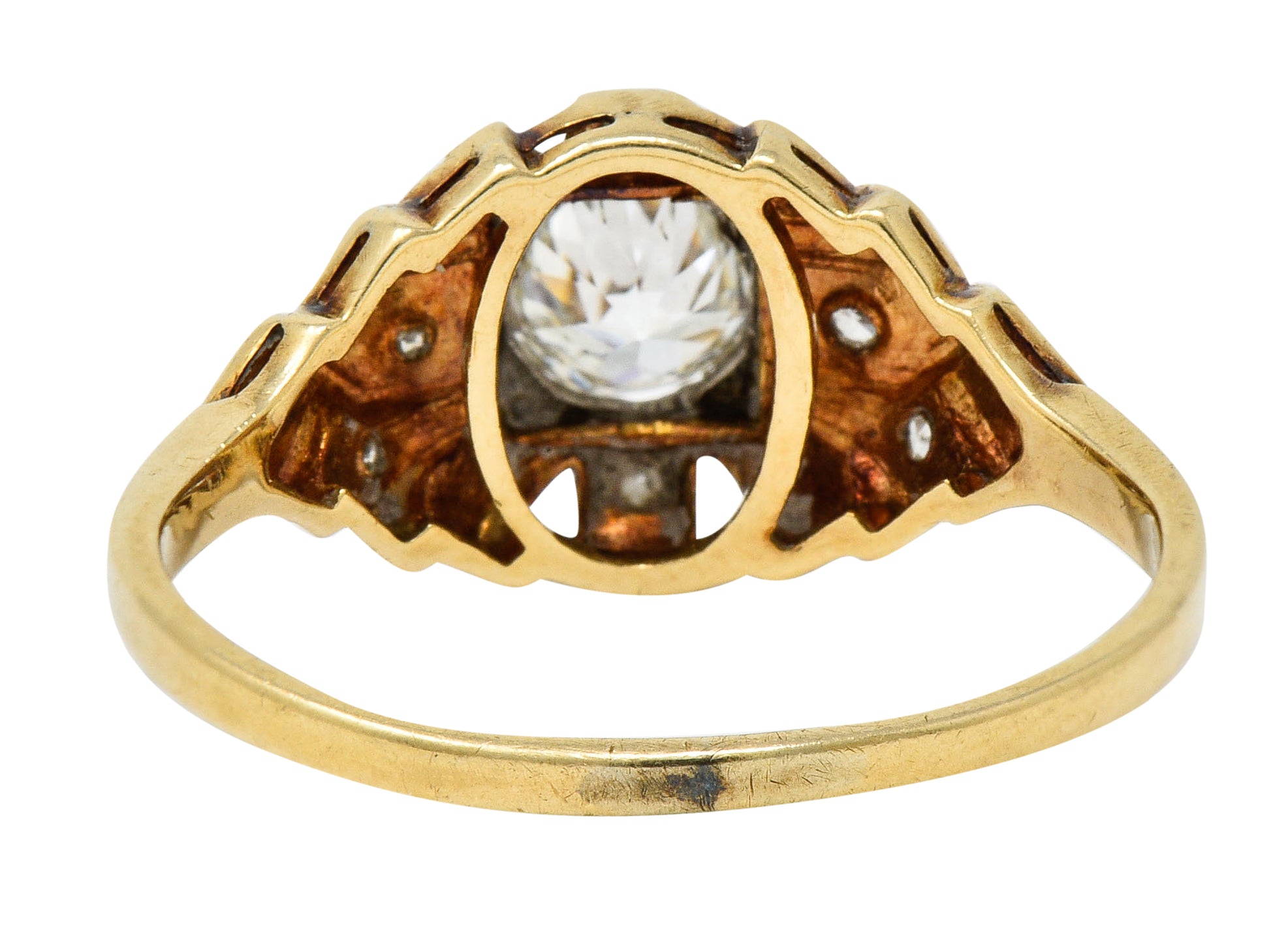 Art Deco 0.52 CTW Diamond 14 Karat Gold Geometric Band RingRing - Wilson's Estate Jewelry