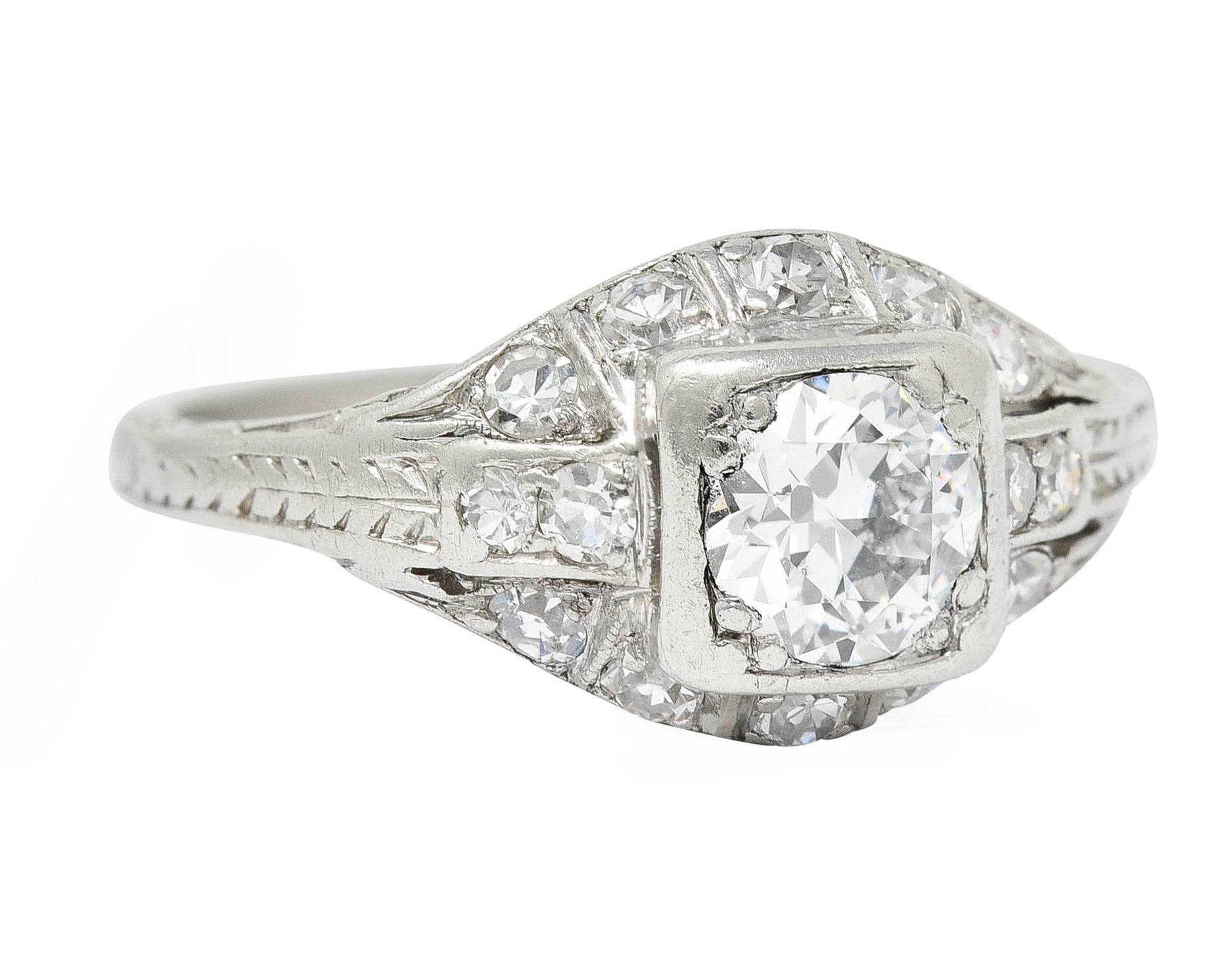 Art Deco 0.75 CTW Diamond Platinum Engagement Ring Circa 1930Ring - Wilson's Estate Jewelry