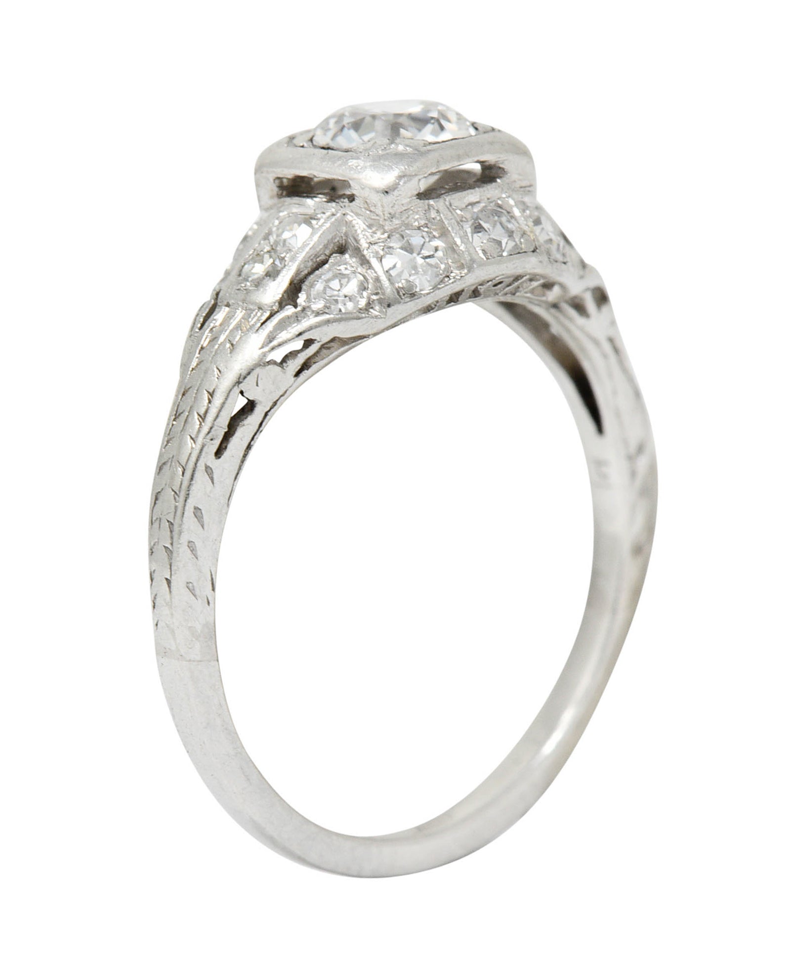 Art Deco 0.75 CTW Diamond Platinum Engagement Ring Circa 1930Ring - Wilson's Estate Jewelry