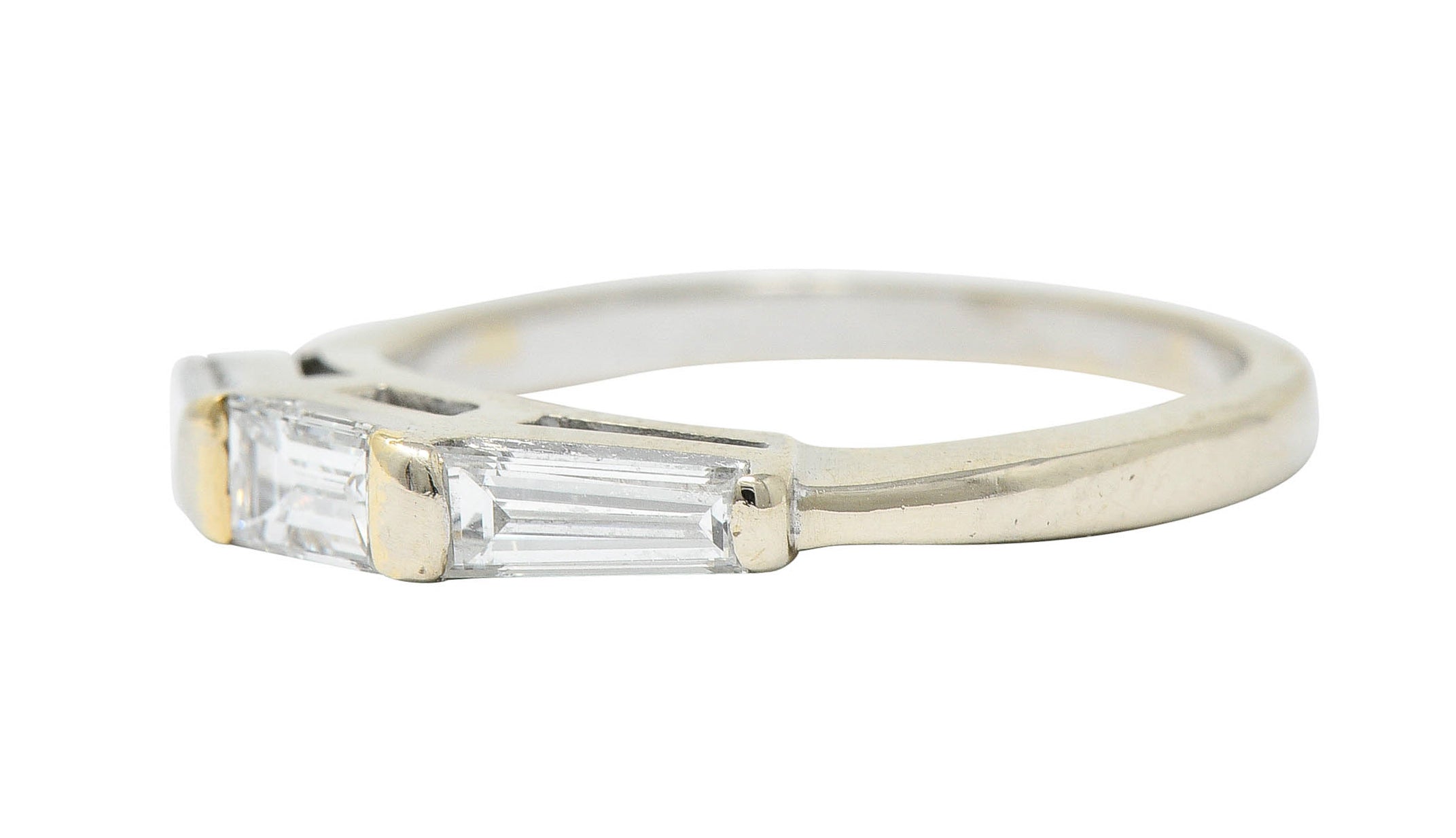 1950's Mid-Century 0.75 CTW Baguette Diamond 14 Karat White Gold Band RingRing - Wilson's Estate Jewelry