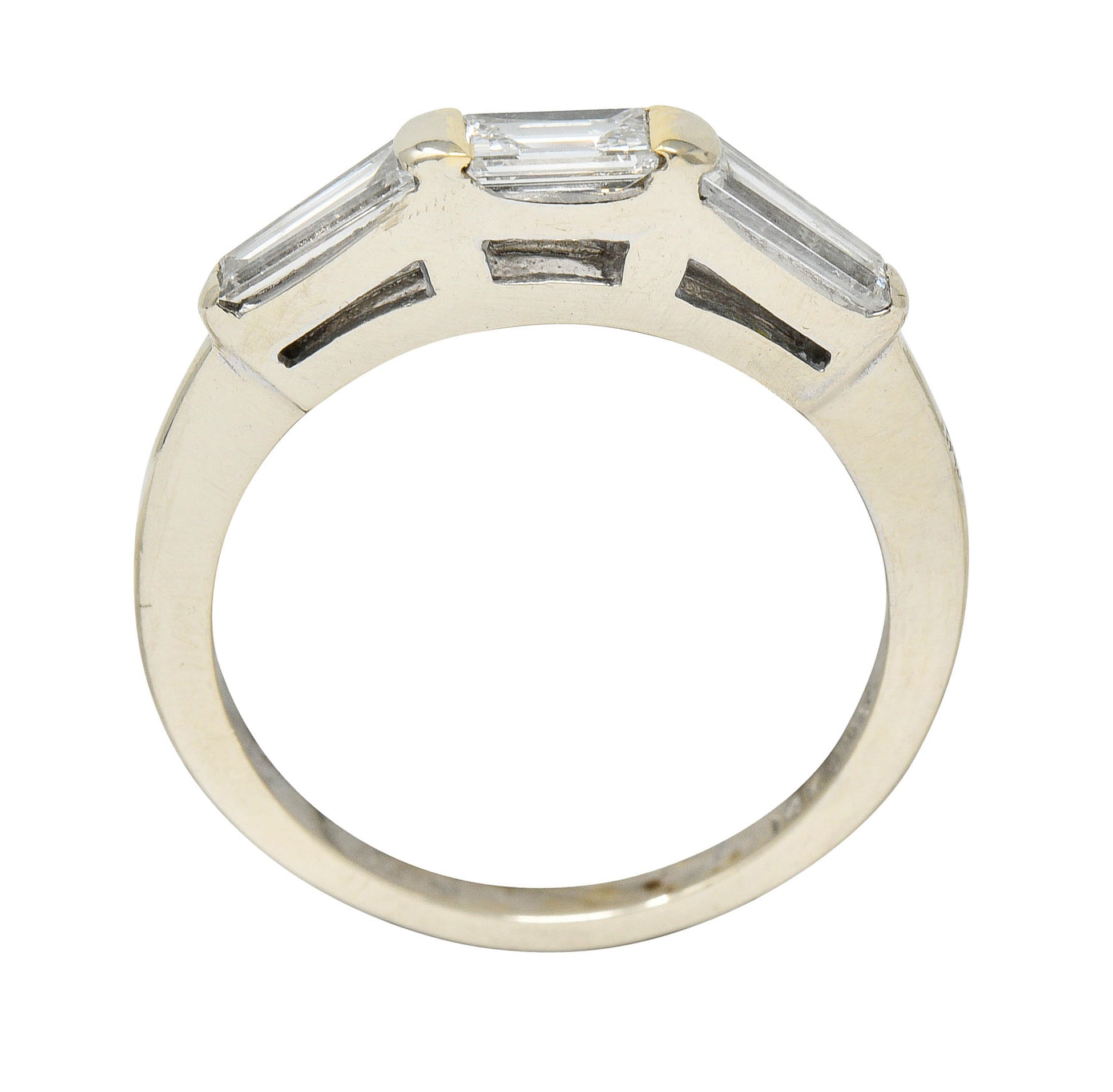 1950's Mid-Century 0.75 CTW Baguette Diamond 14 Karat White Gold Band RingRing - Wilson's Estate Jewelry