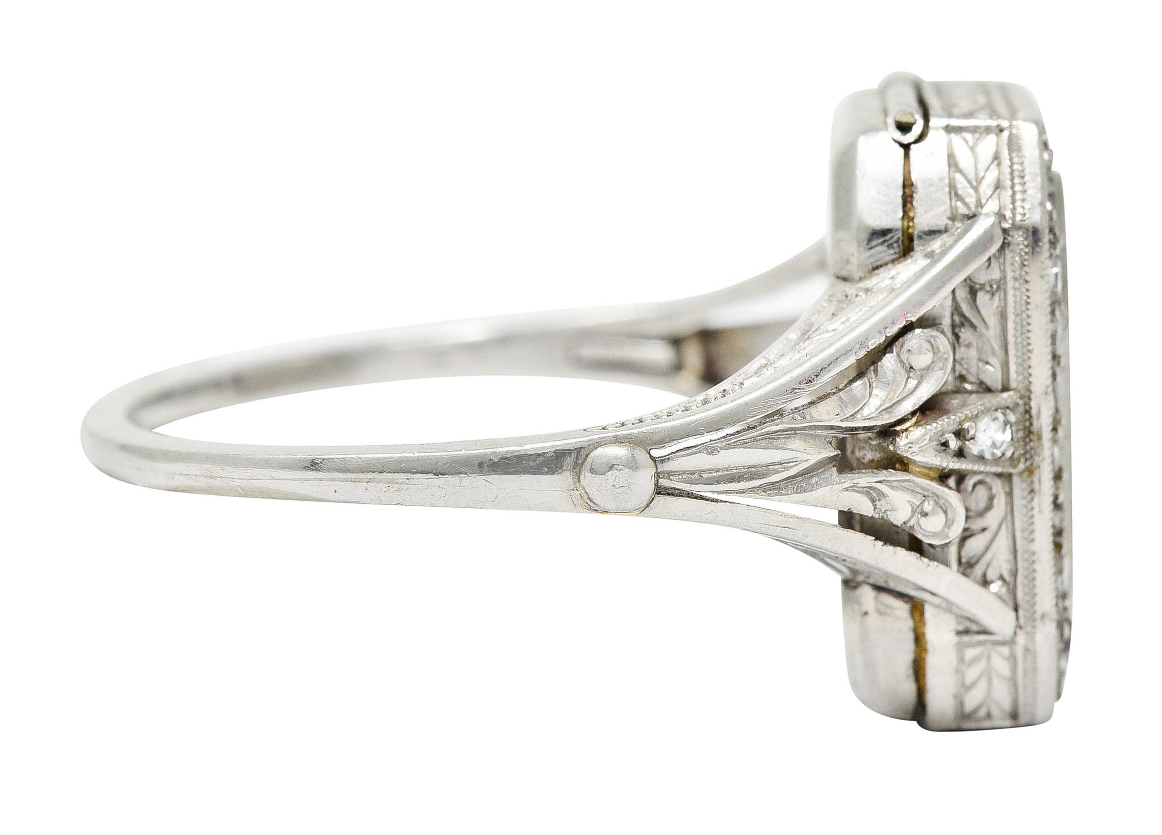 French 1930's Art Deco Diamond Platinum Watch RingRing - Wilson's Estate Jewelry