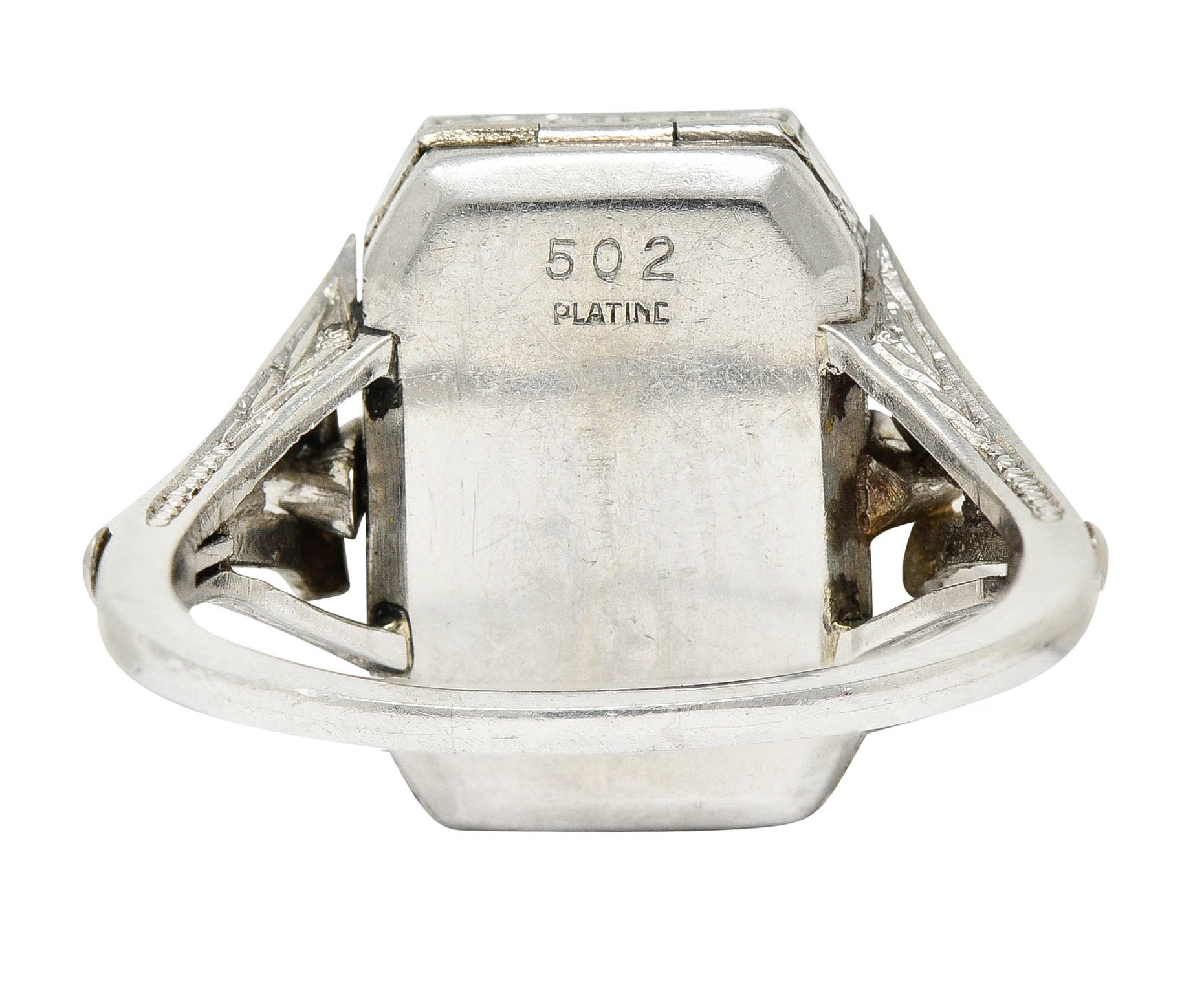 French 1930's Art Deco Diamond Platinum Watch RingRing - Wilson's Estate Jewelry