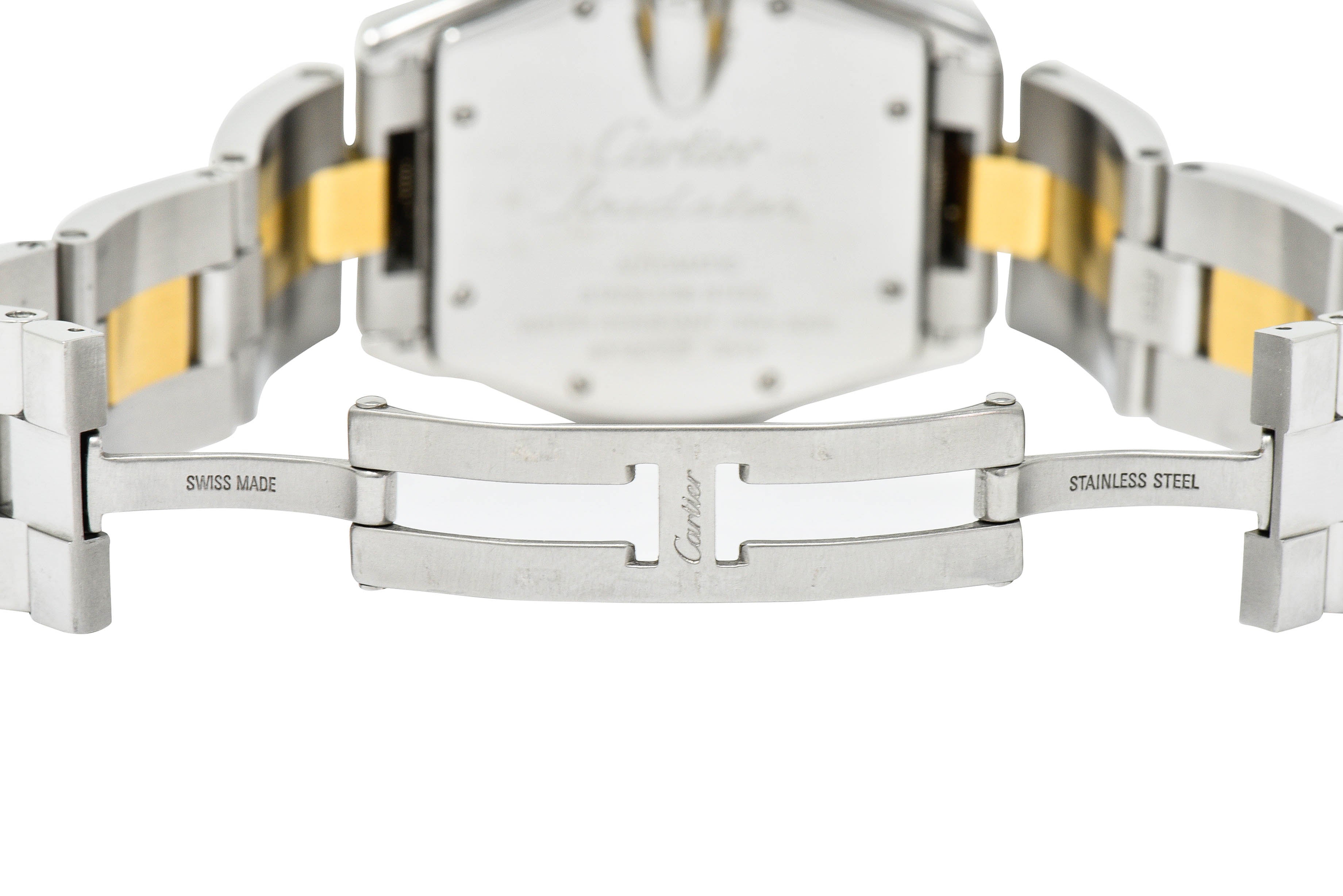 Cartier Roadster Unisex Large Two-Tone 18K Gold Automatic Silver Dial Men's Watch 2510bracelet - Wilson's Estate Jewelry