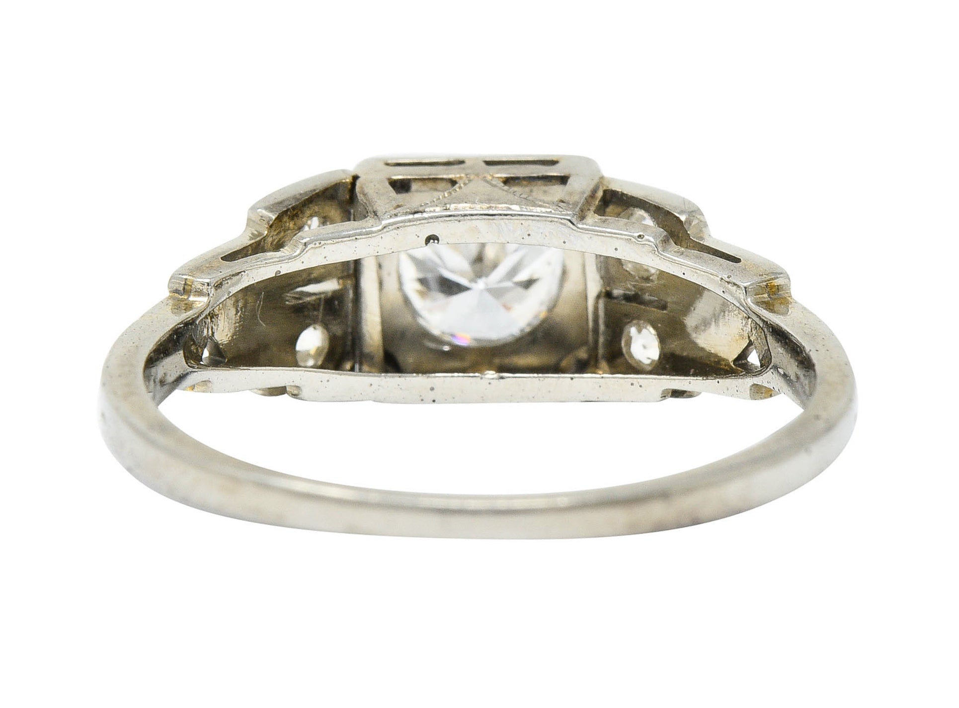 Early Retro 0.65 CTW Diamond 18 Karat White Gold Engagement RingRing - Wilson's Estate Jewelry